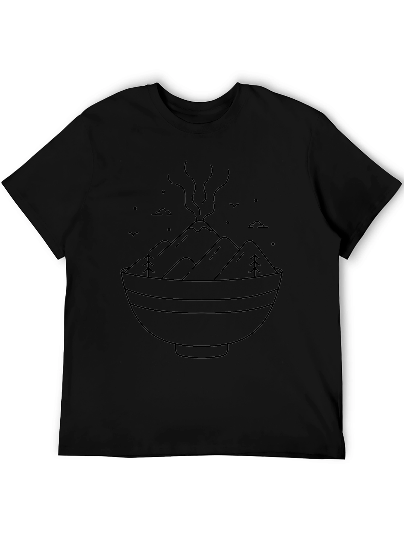 Minimalist Mountain Bowl Graphic Tee - Black