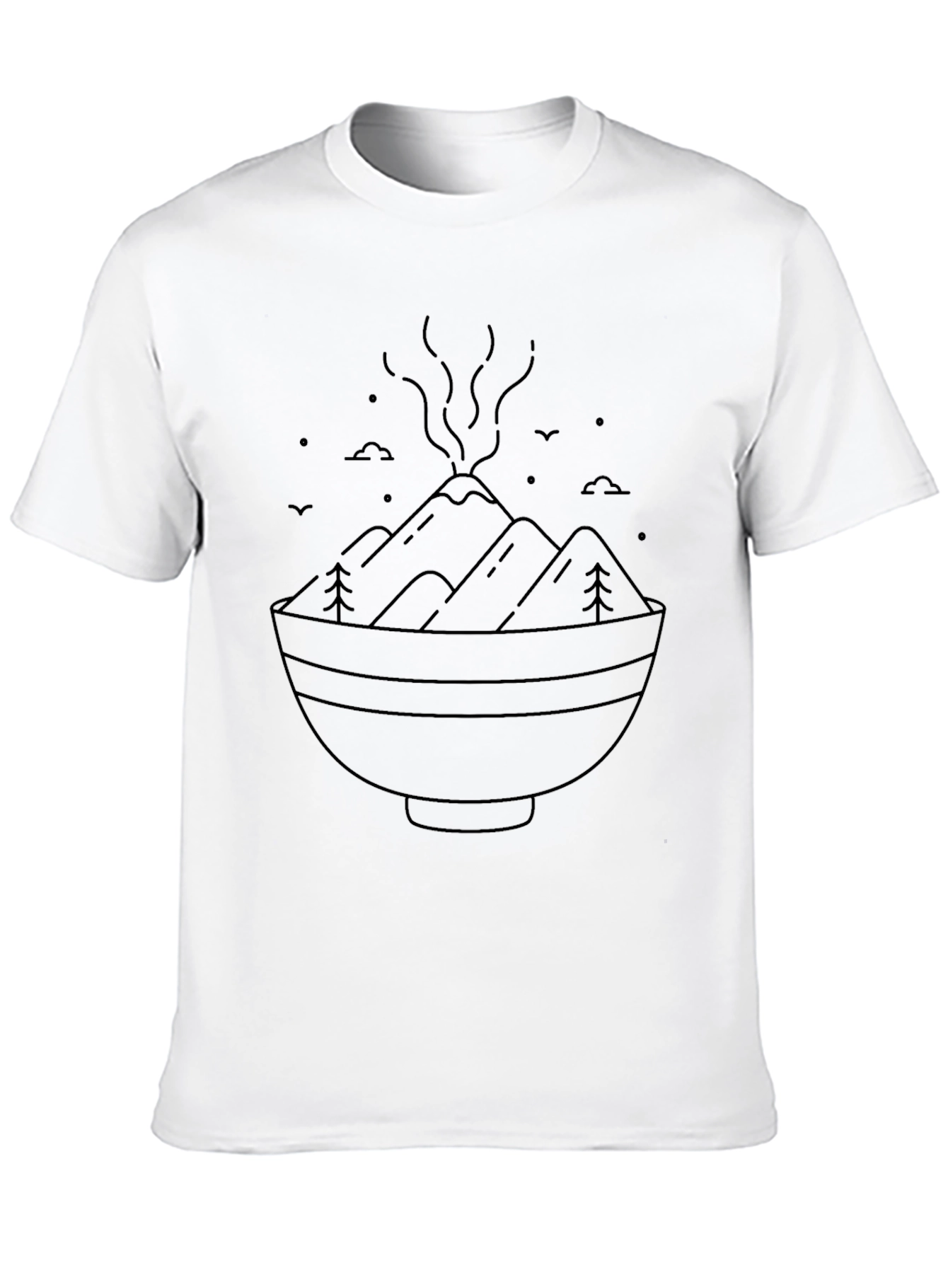 Minimalist Mountain Bowl Graphic Tee - Black