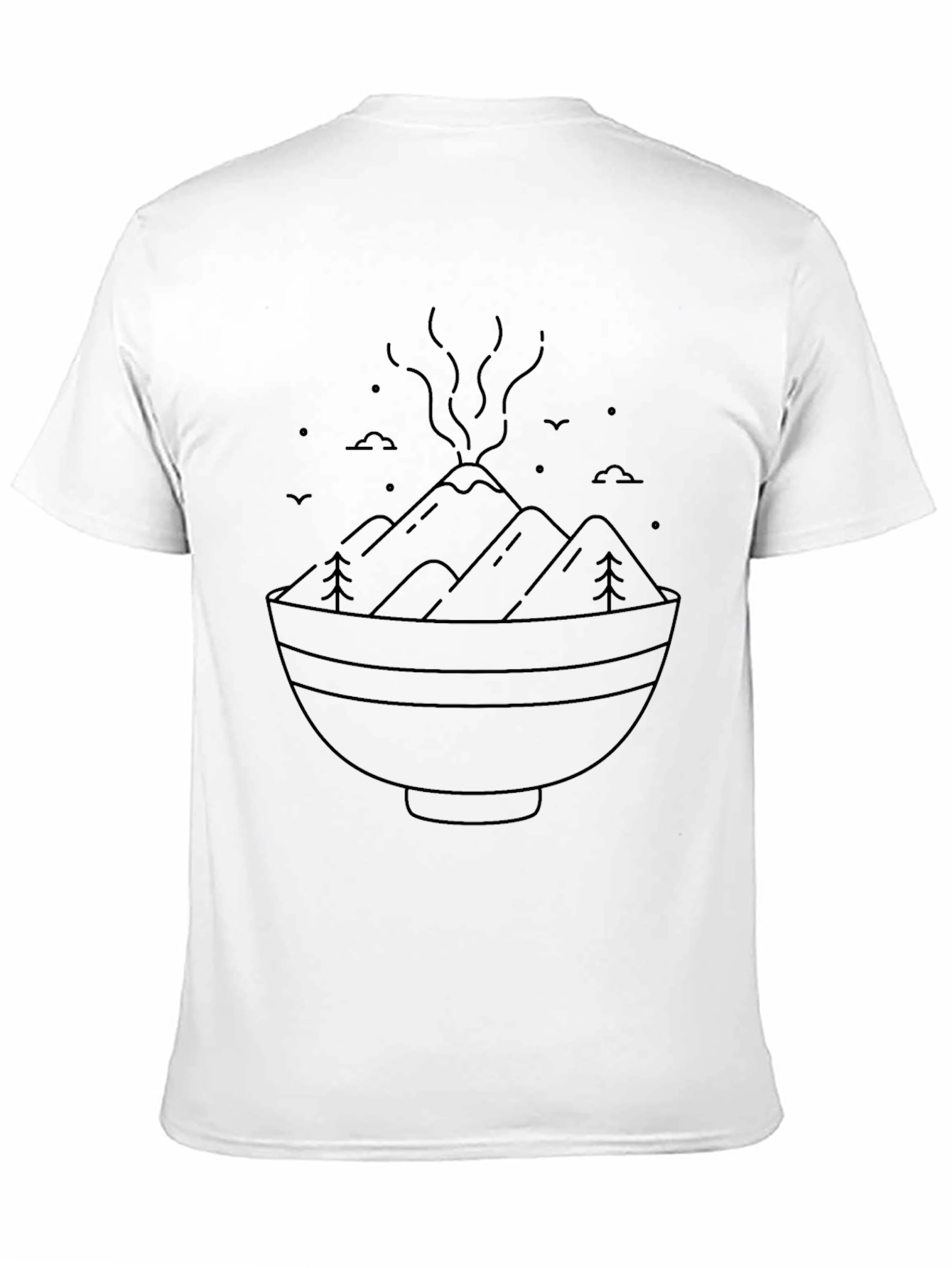 Minimalist Mountain Bowl Graphic Tee - Black