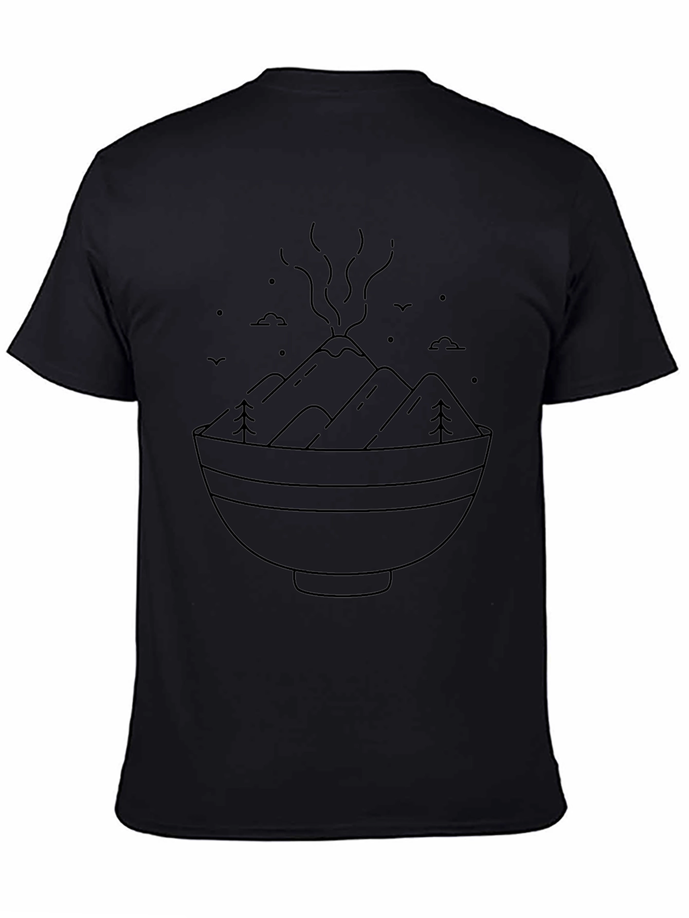 Minimalist Mountain Bowl Graphic Tee - Black