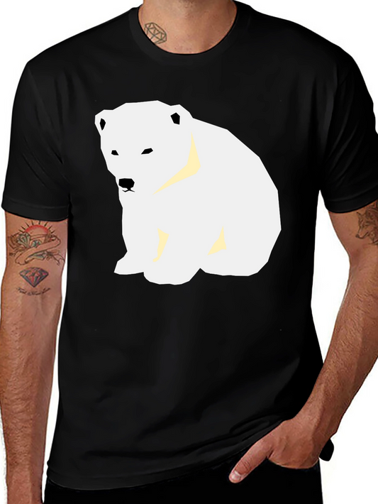 Polar Bear Graphic Tee - Black Casual T-Shirt