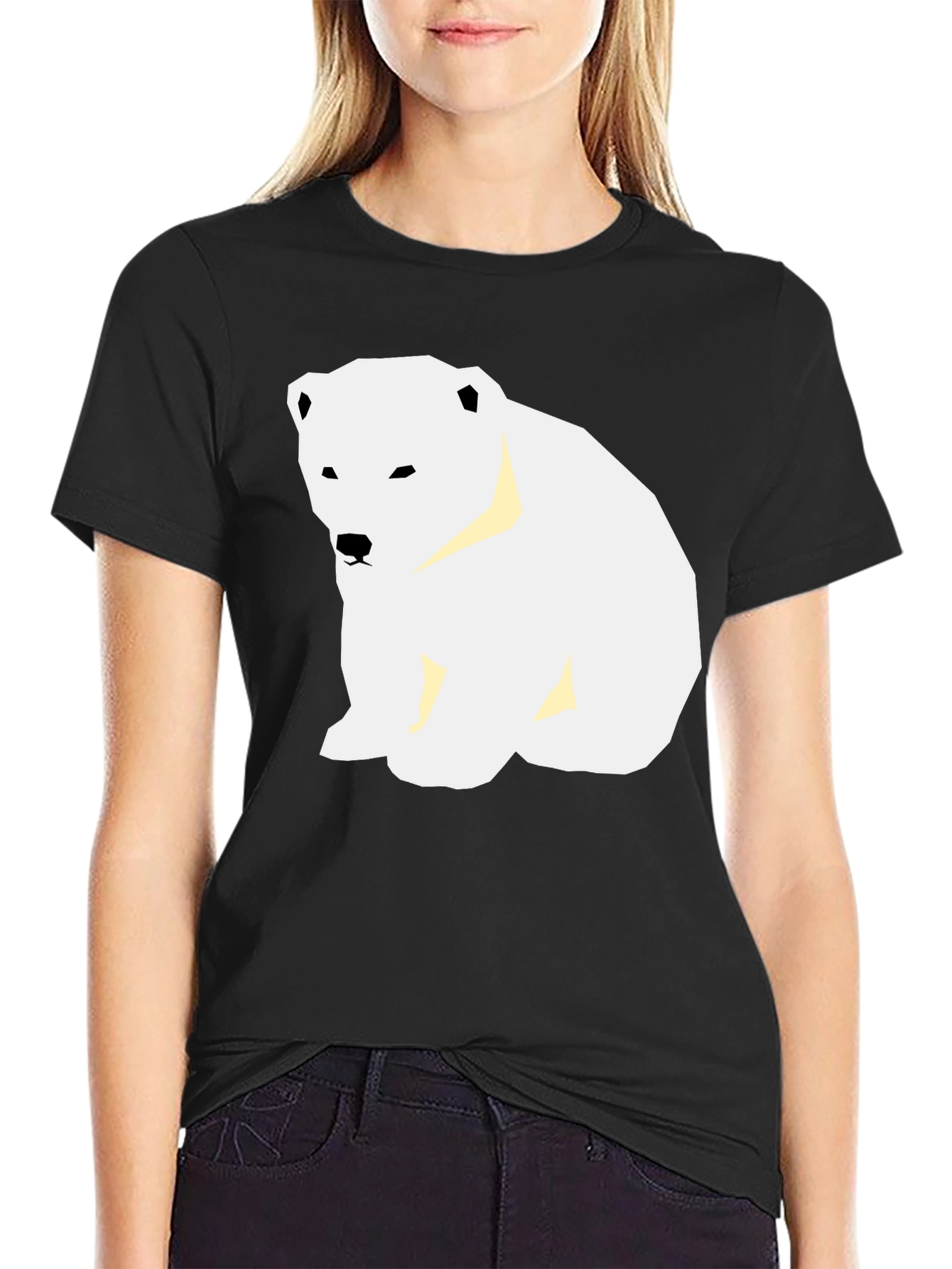 Polar Bear Graphic Tee - Black Casual T-Shirt