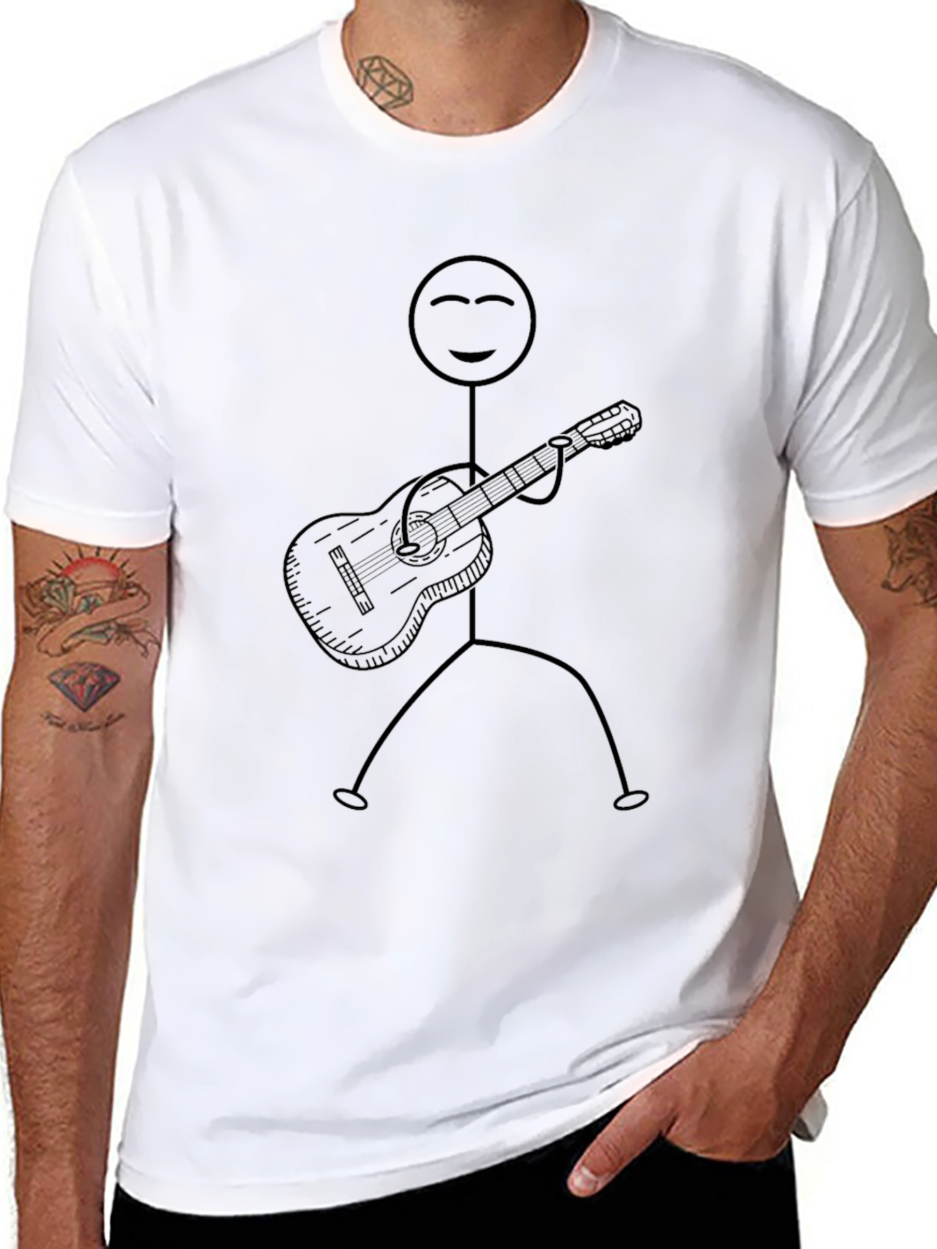Stick Figure Guitar Player T-Shirt