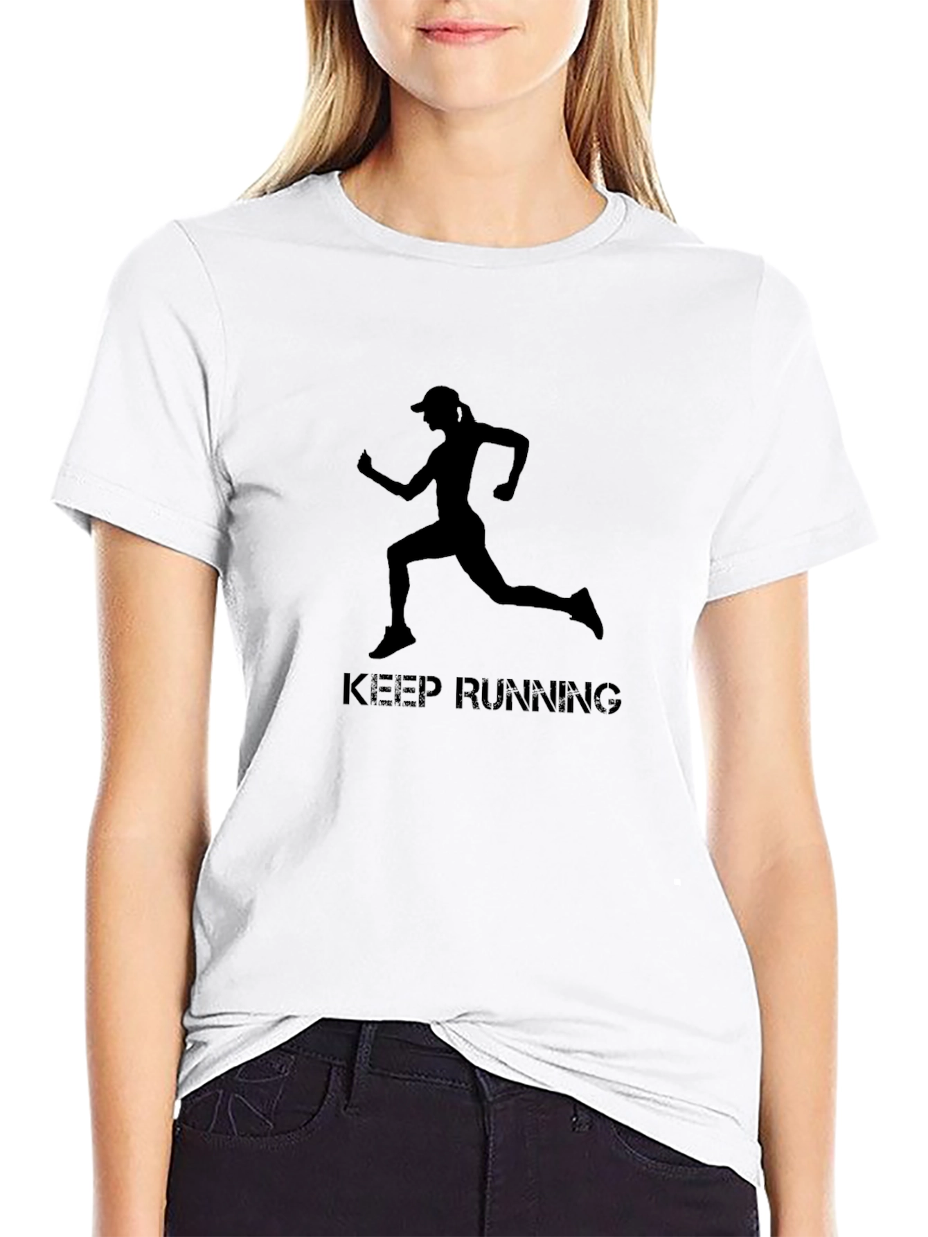 Keep Running Black T-Shirt - Athlete Motivation