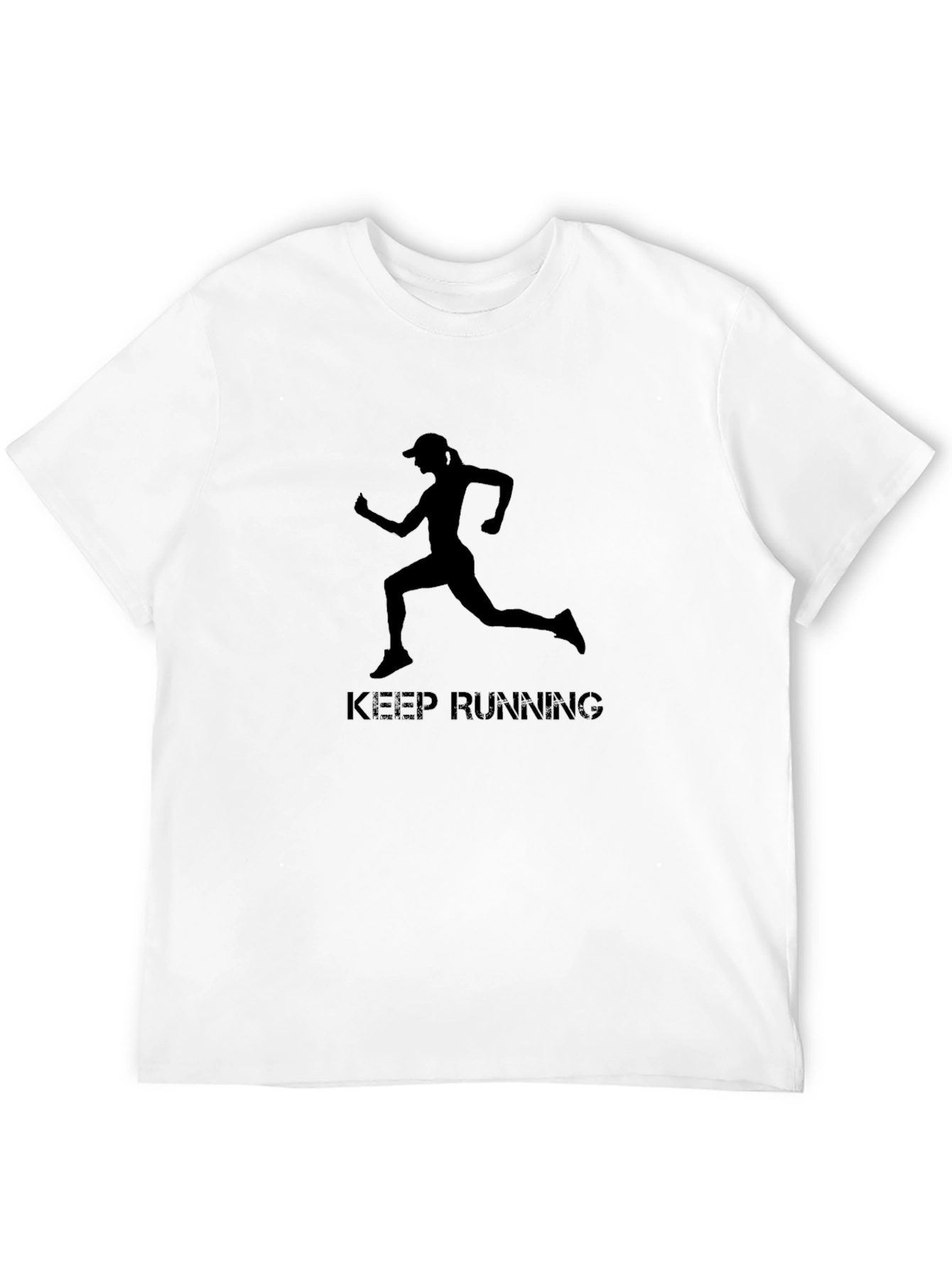 Keep Running Black T-Shirt - Athlete Motivation