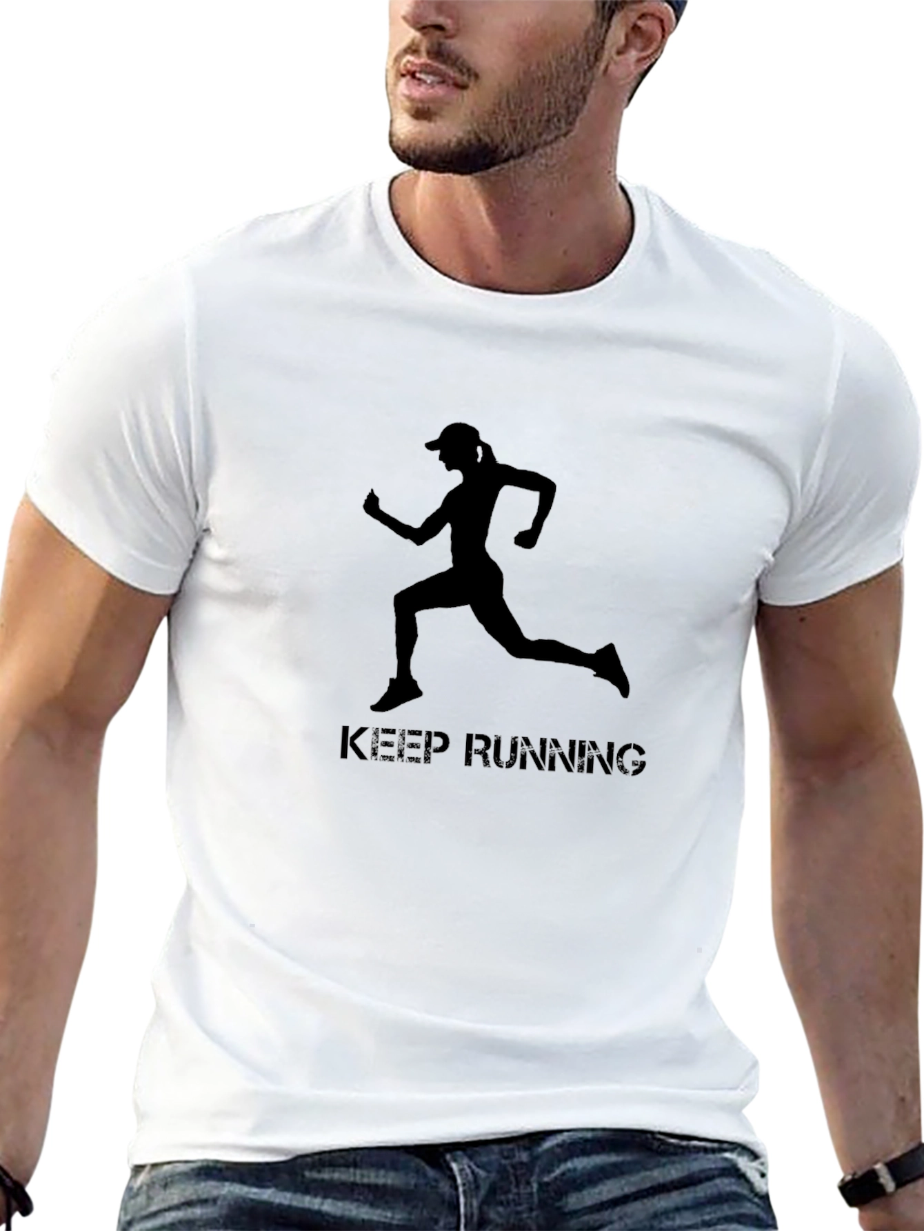 Keep Running Black T-Shirt - Athlete Motivation