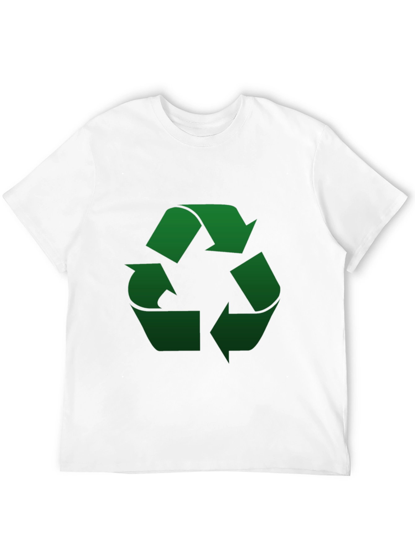Eco-Friendly Black T-Shirt - Green Recycle Symbol