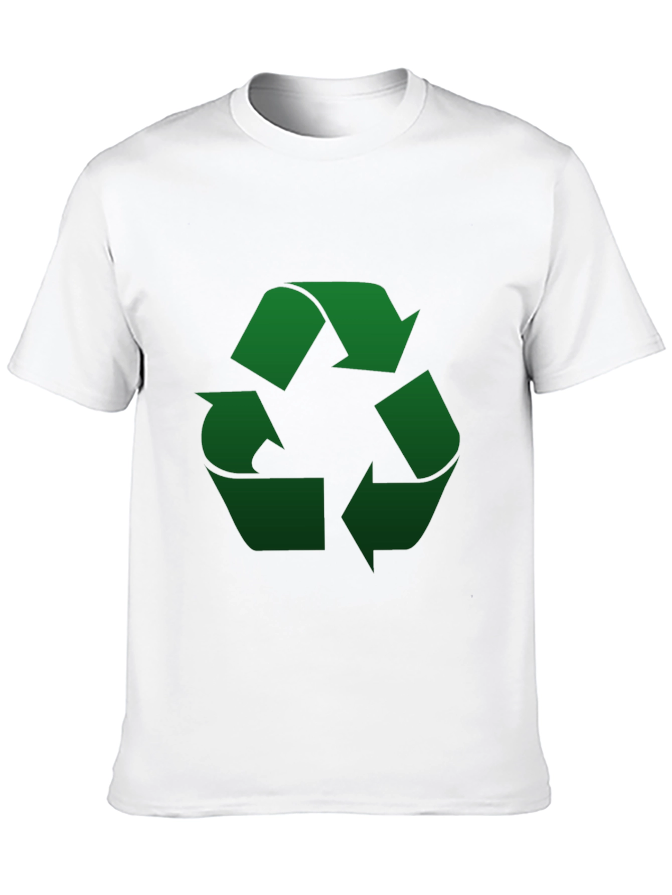Eco-Friendly Black T-Shirt - Green Recycle Symbol