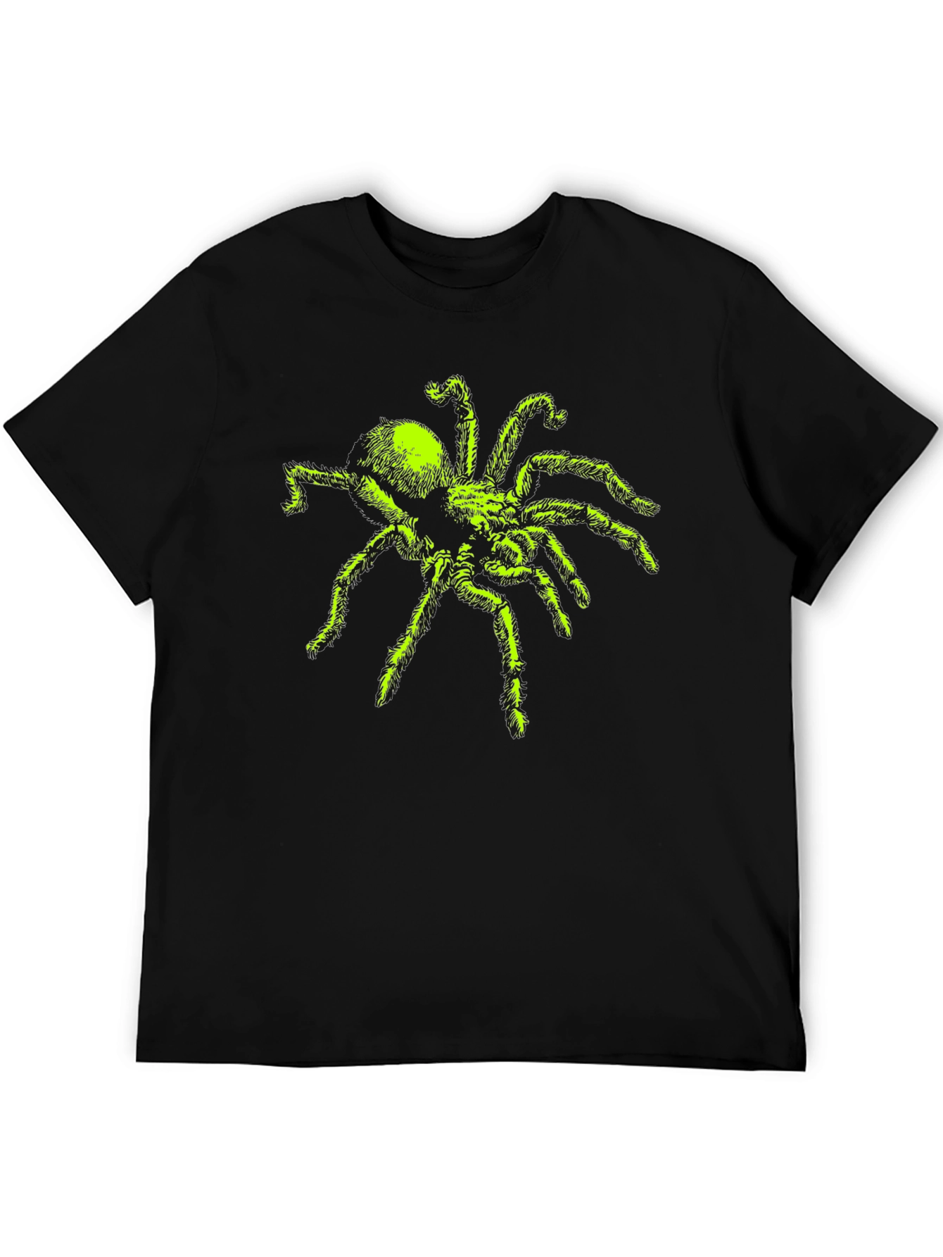 Neon Green Spider Graphic Tee - Black T-Shirt