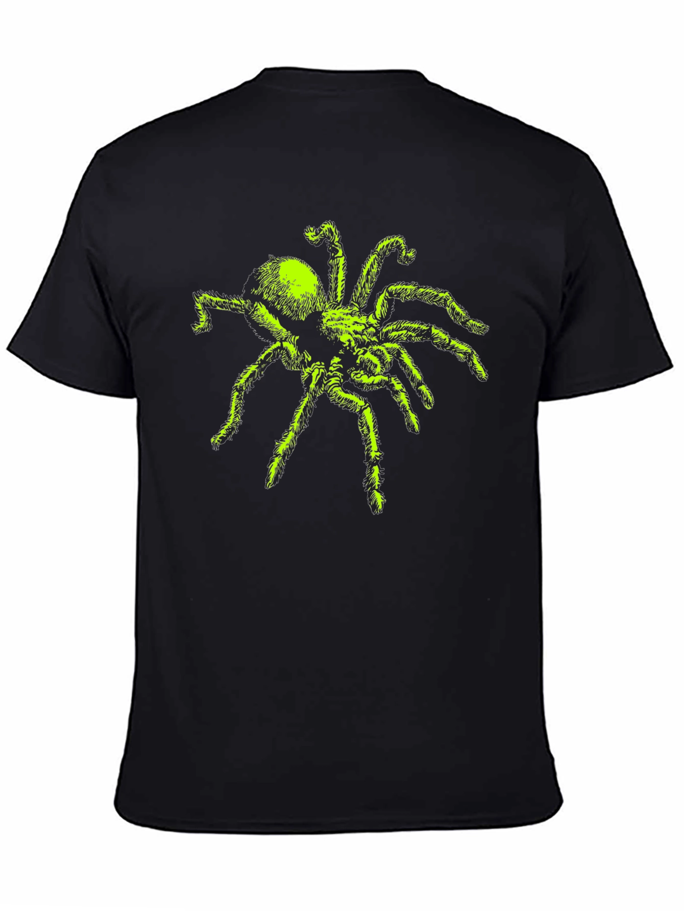 Neon Green Spider Graphic Tee - Black T-Shirt