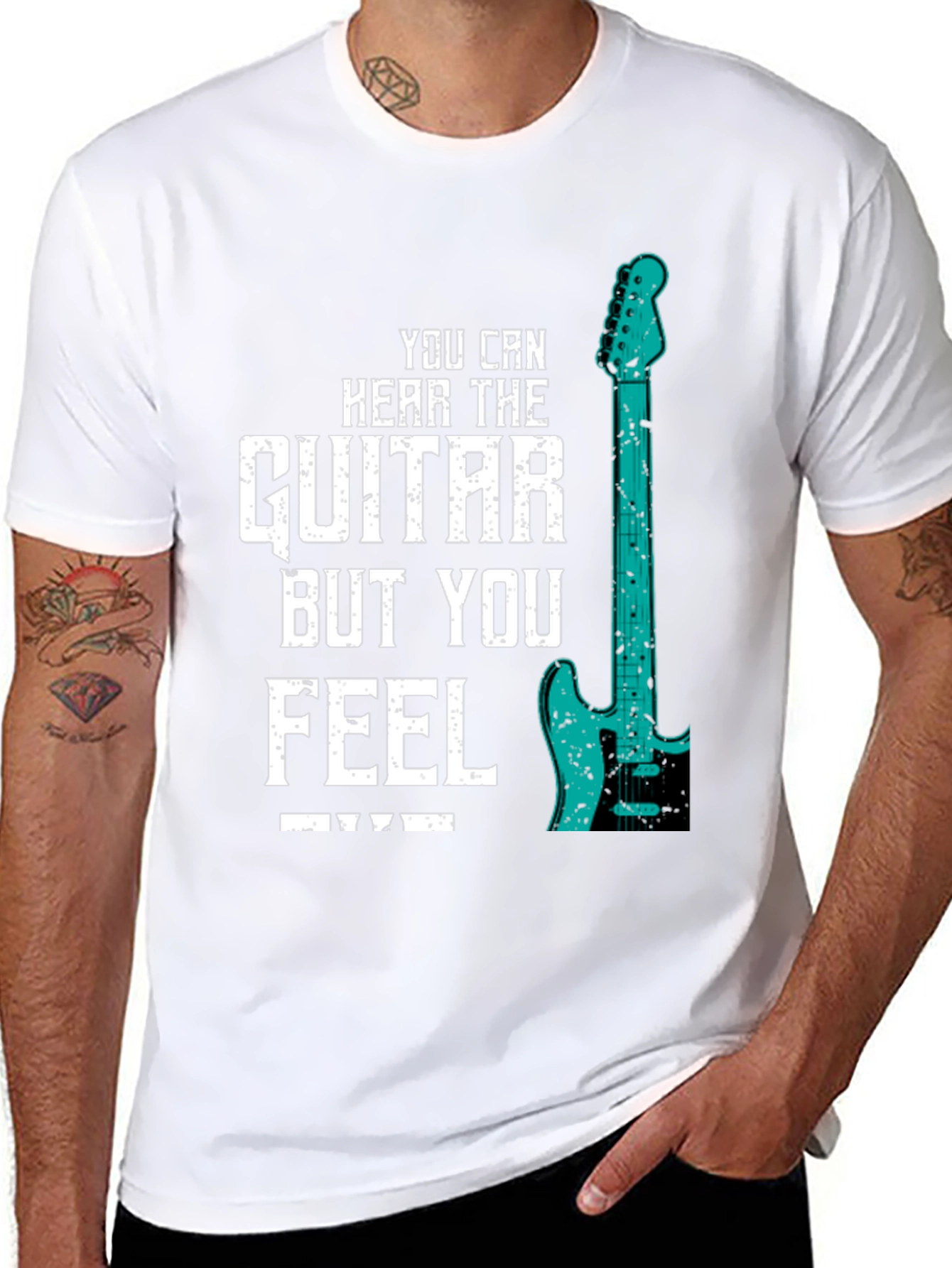 Guitar Feel Mens Graphic Tee - Music Lover T-Shirt