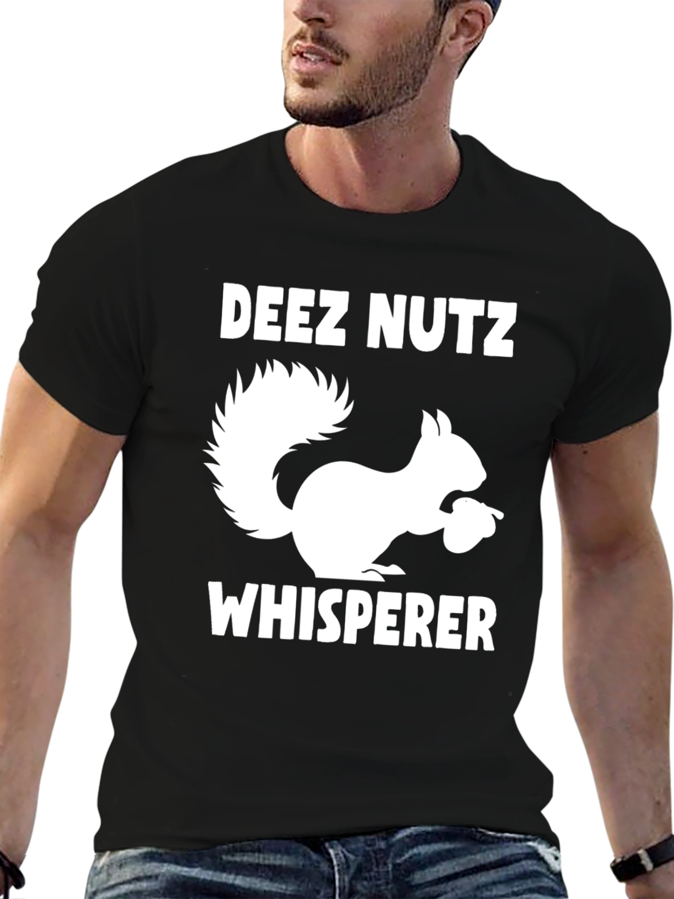Deez Nutz Whisperer Funny Squirrel Graphic Tee