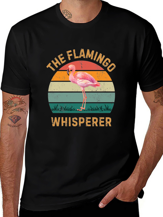 Flamingo Whisperer Retro T-Shirt