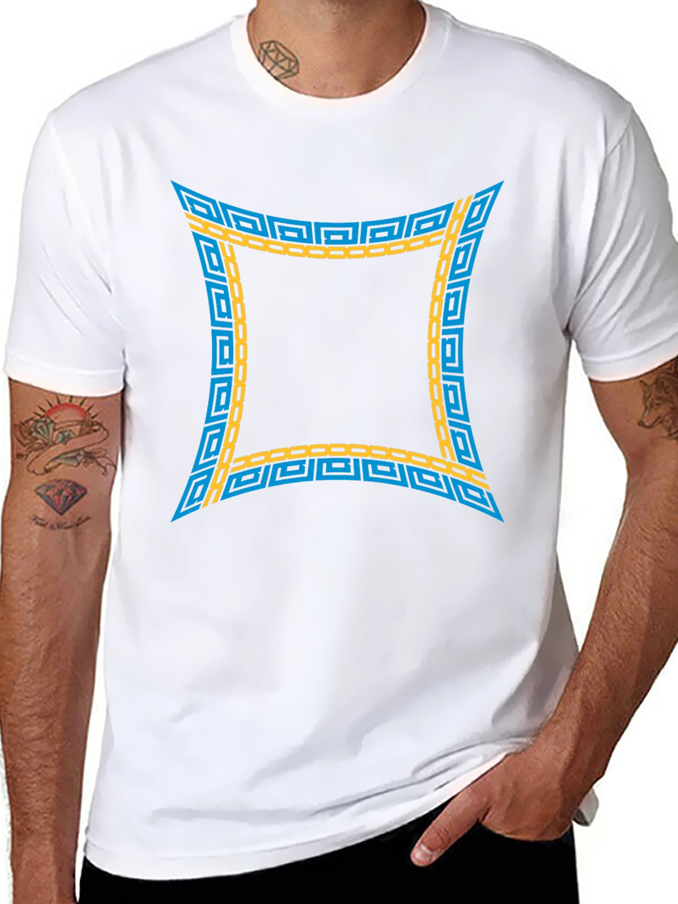 Trendy Graphic Tee - Geometric Design
