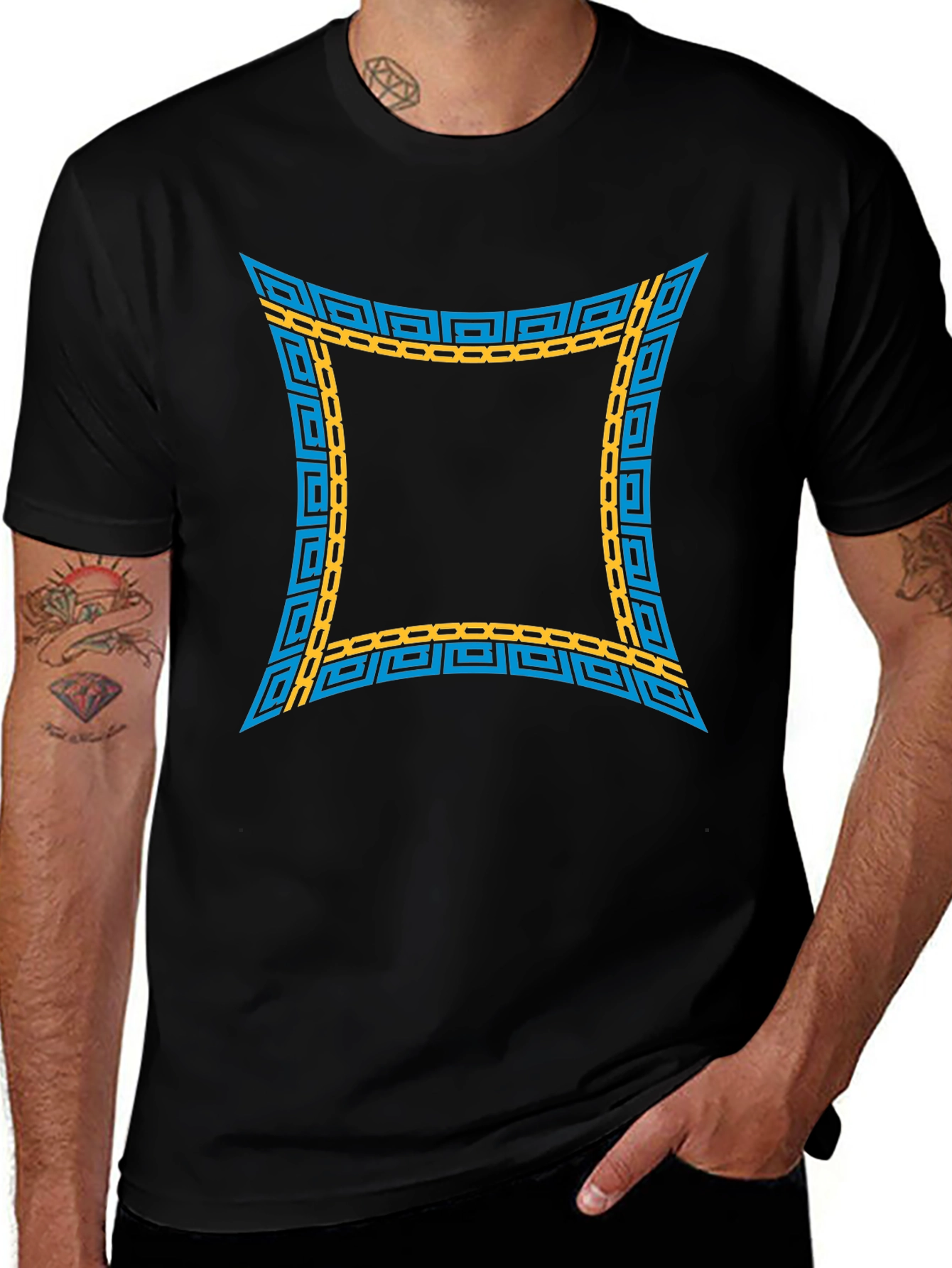 Trendy Graphic Tee - Geometric Design