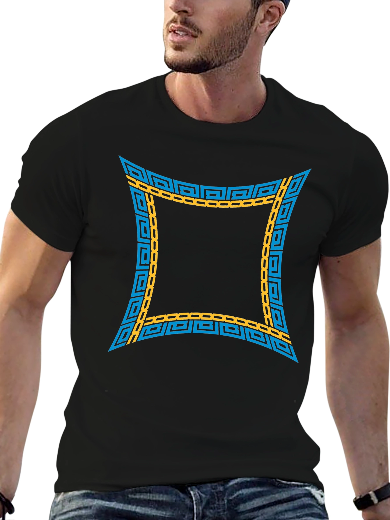 Trendy Graphic Tee - Geometric Design