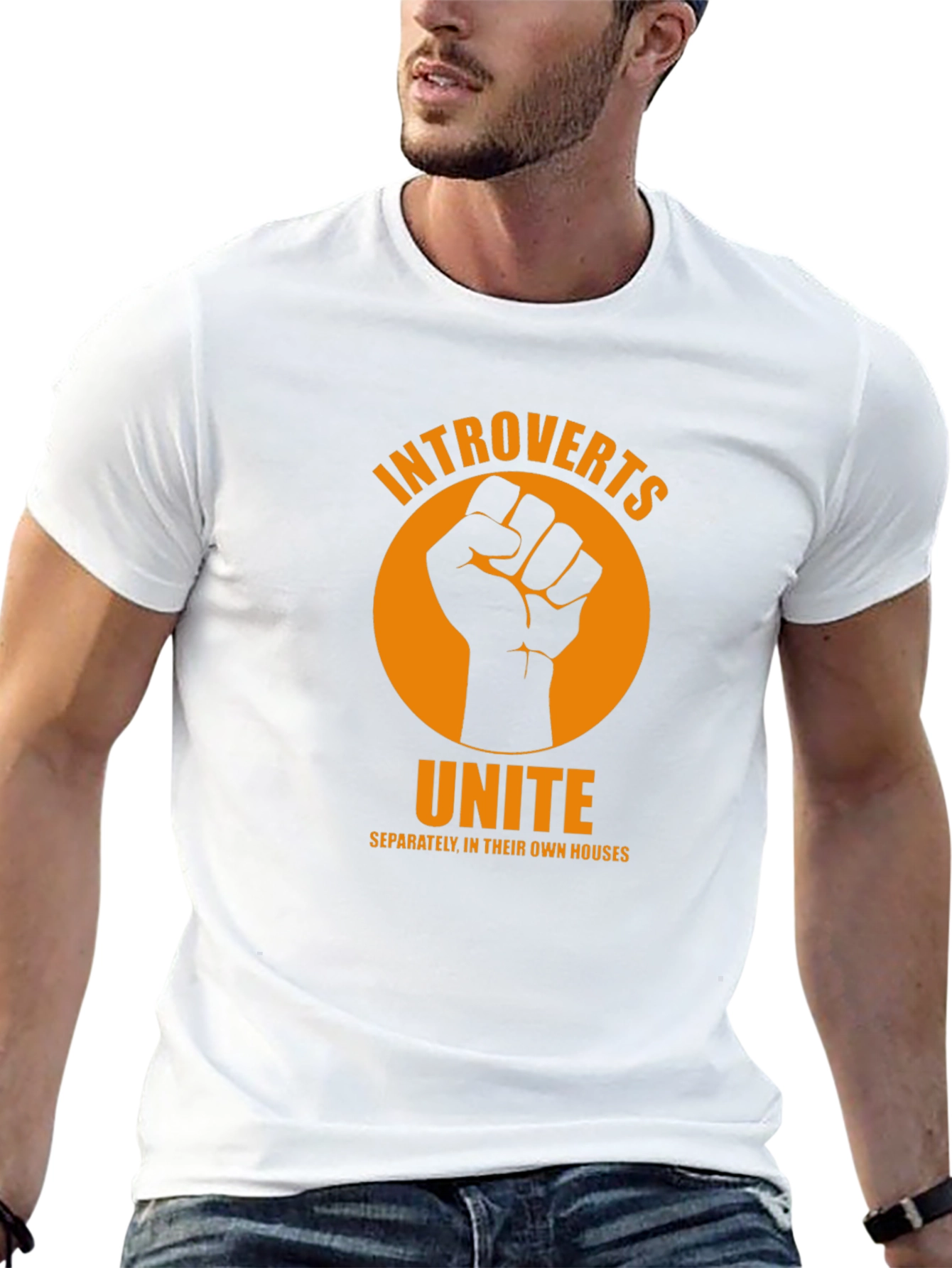 Introverts Unite Graphic T-Shirt - Black Cotton