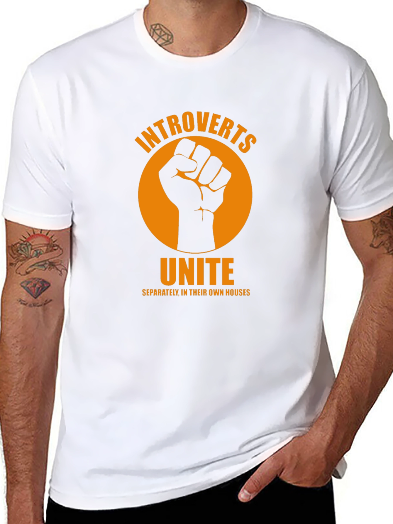 Introverts Unite Graphic T-Shirt - Black Cotton