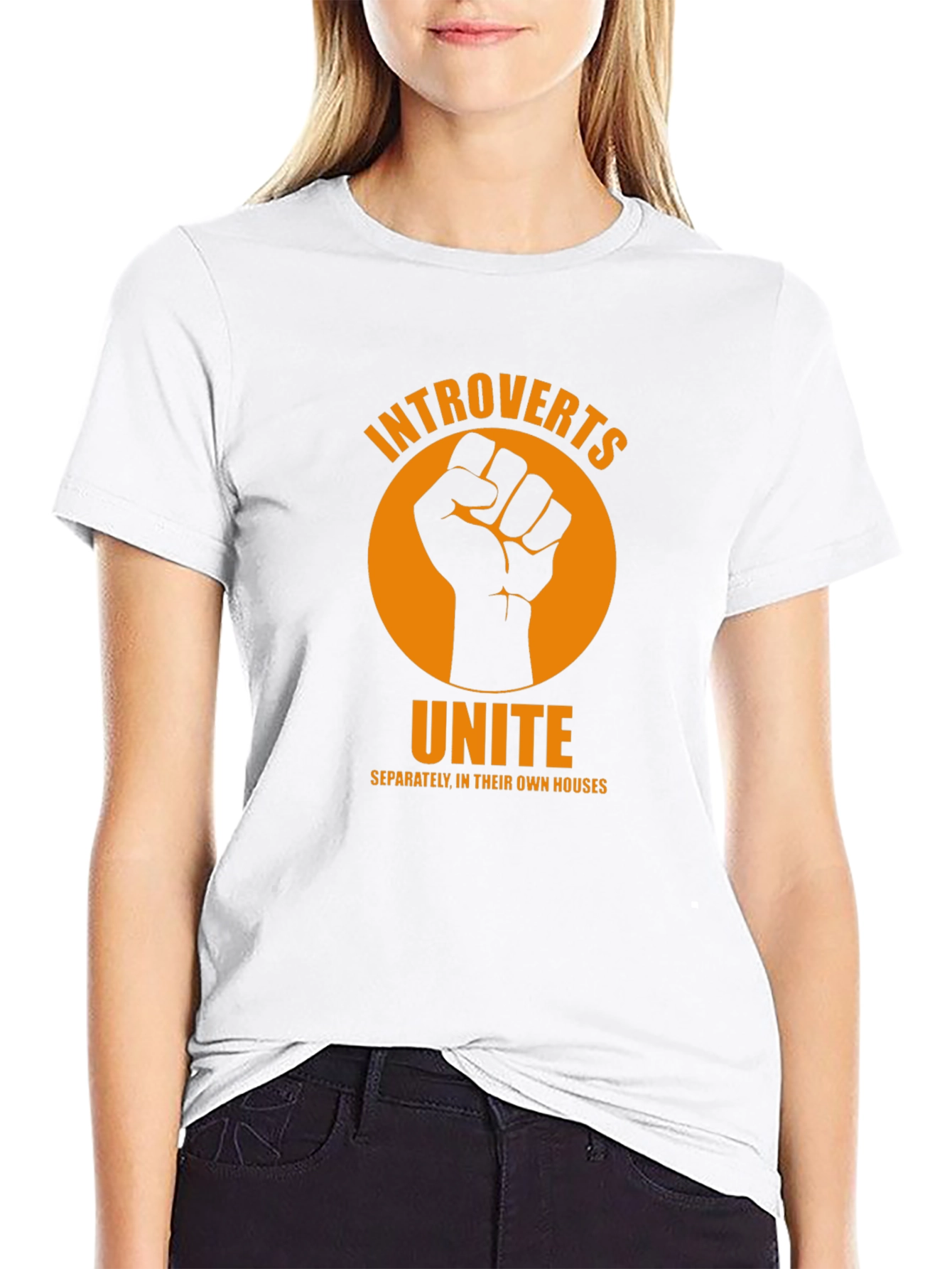 Introverts Unite Graphic T-Shirt - Black Cotton