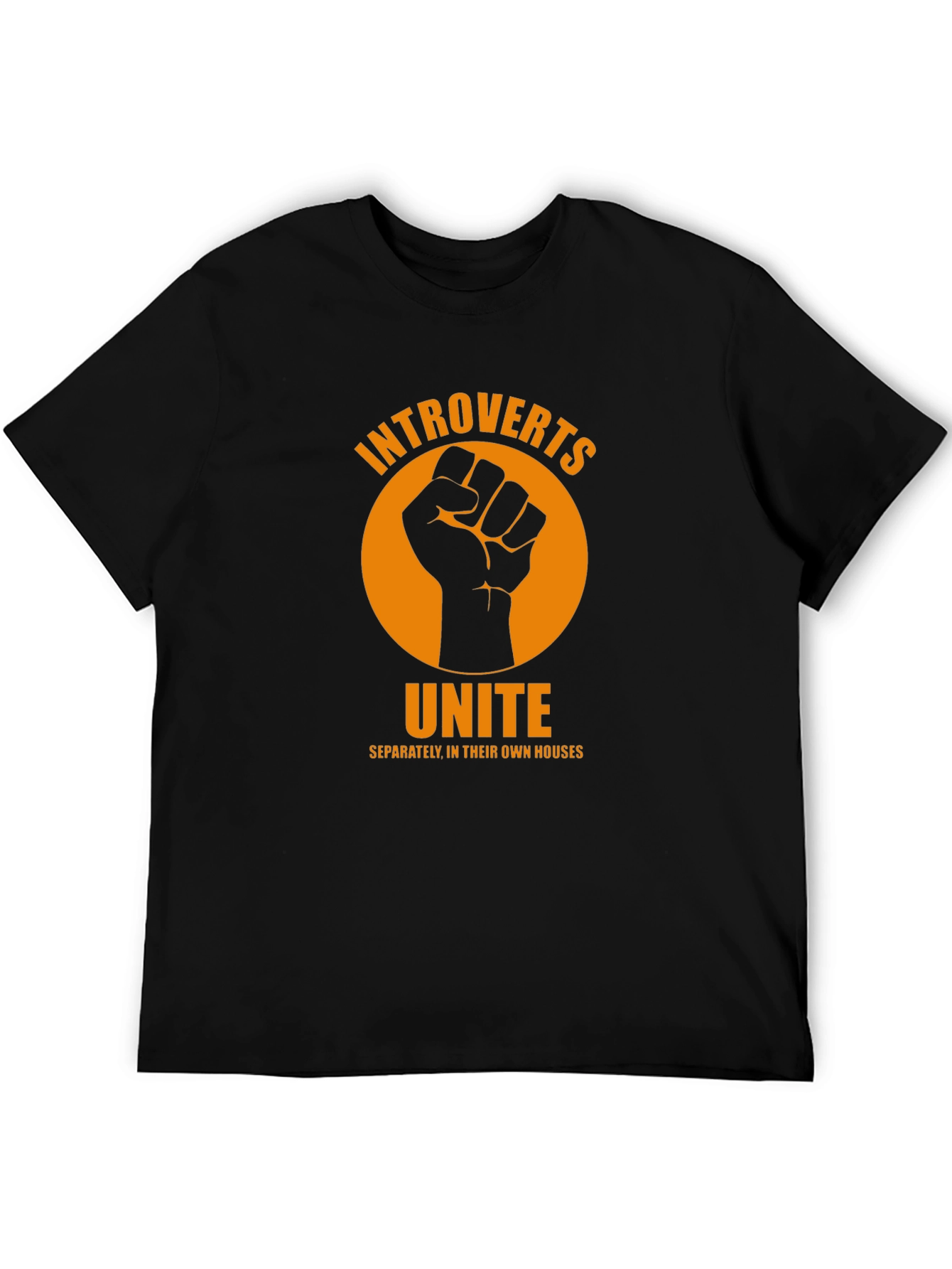 Introverts Unite Graphic T-Shirt - Black Cotton