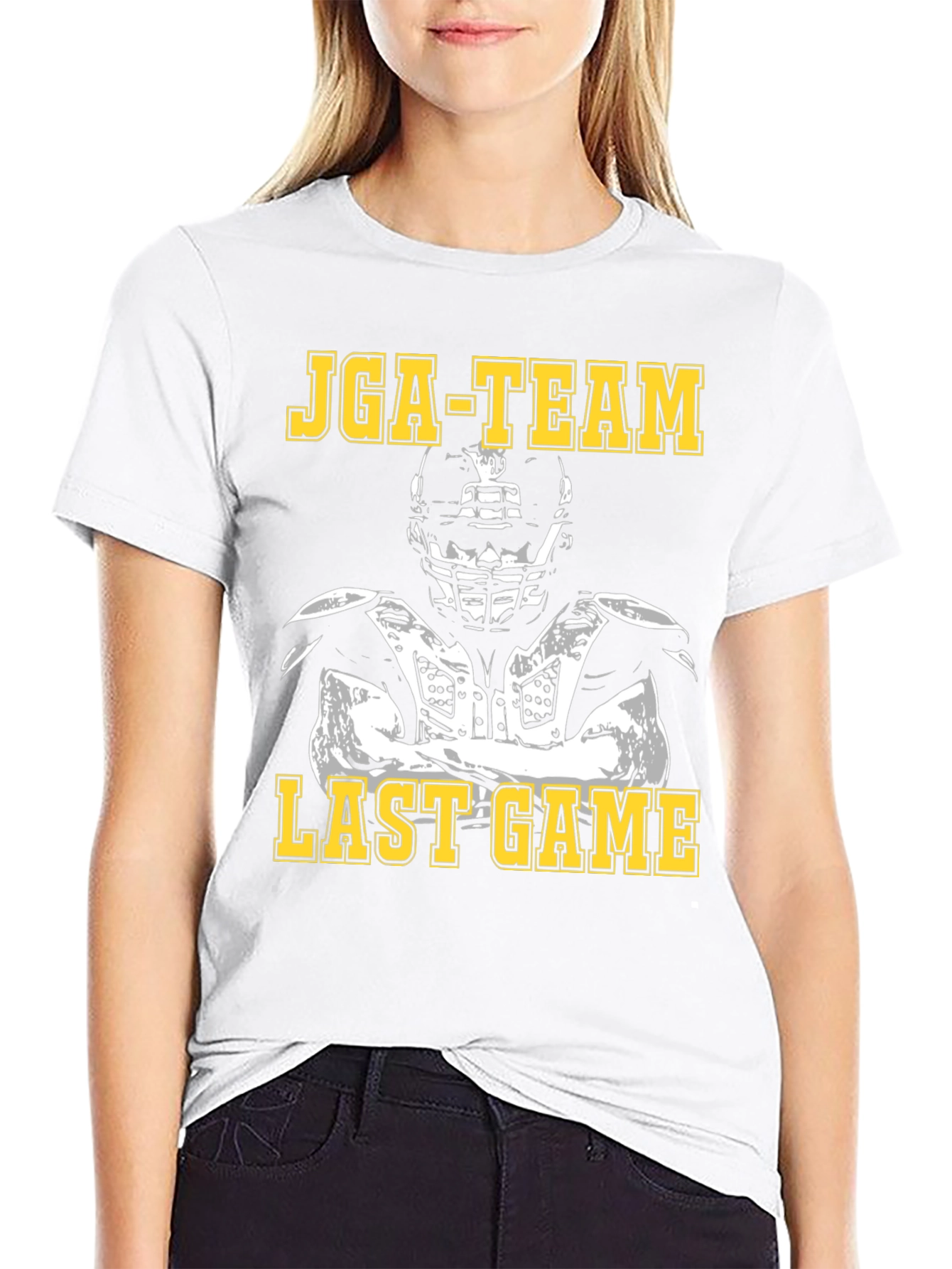 JGA-TEAM Last Game Football Player Black T-Shirt