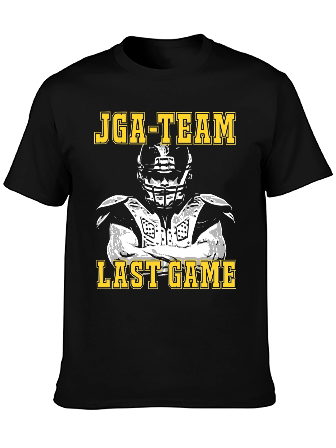 JGA-TEAM Last Game Football Player Black T-Shirt