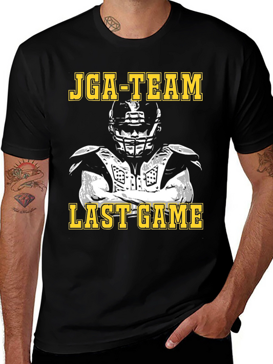 JGA-TEAM Last Game Football Player Black T-Shirt