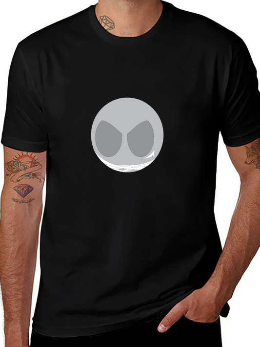 Mens Black T-Shirt with Gray Abstract Graphic