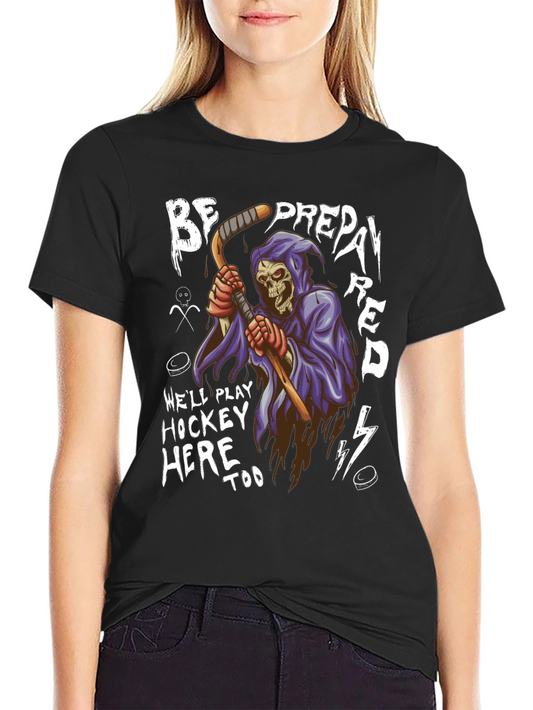 Hockey Grim Reaper Graphic T-Shirt