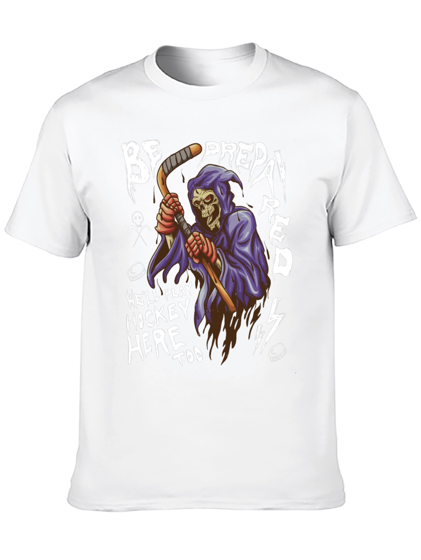 Hockey Grim Reaper Graphic T-Shirt