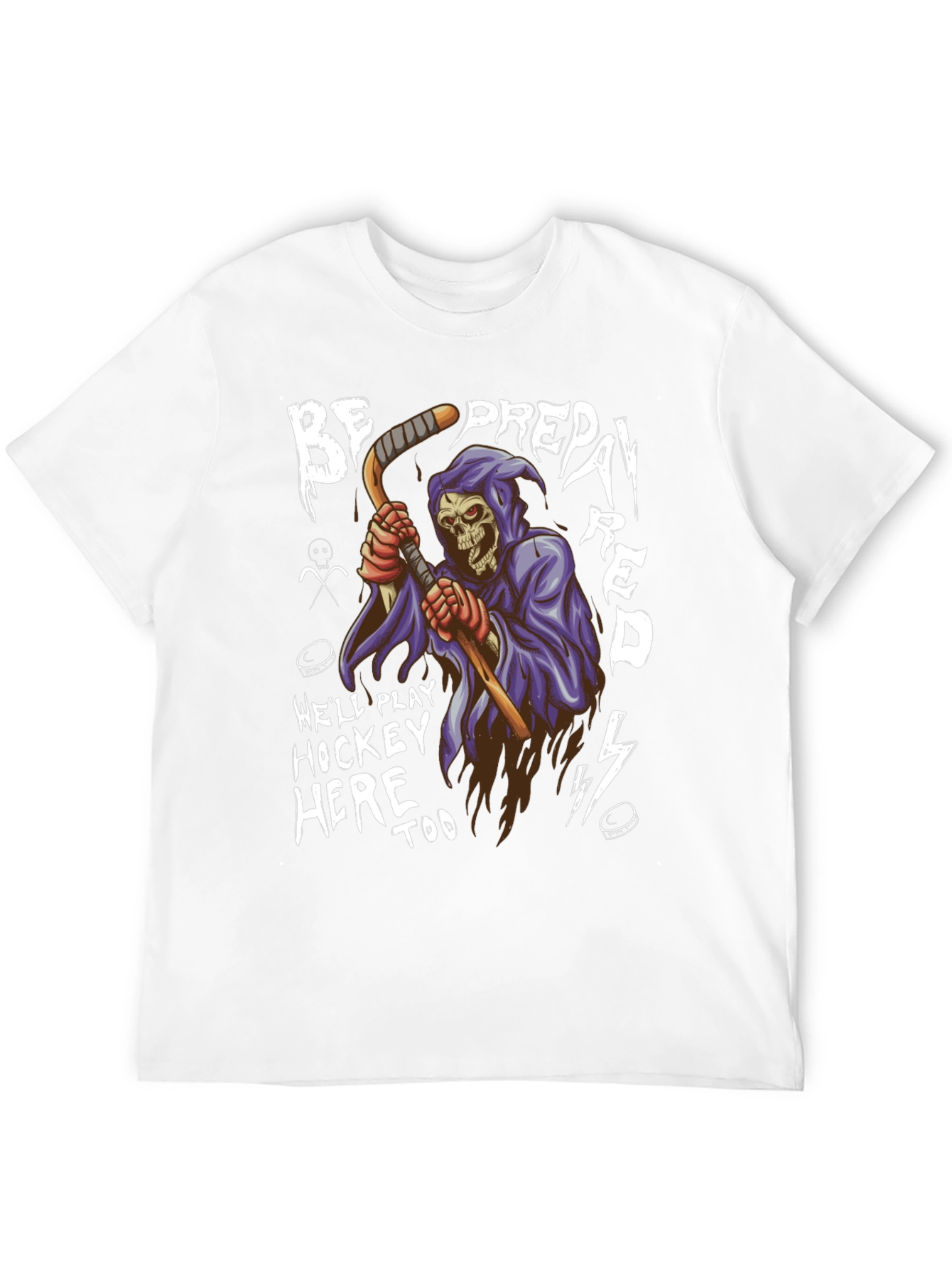 Hockey Grim Reaper Graphic T-Shirt