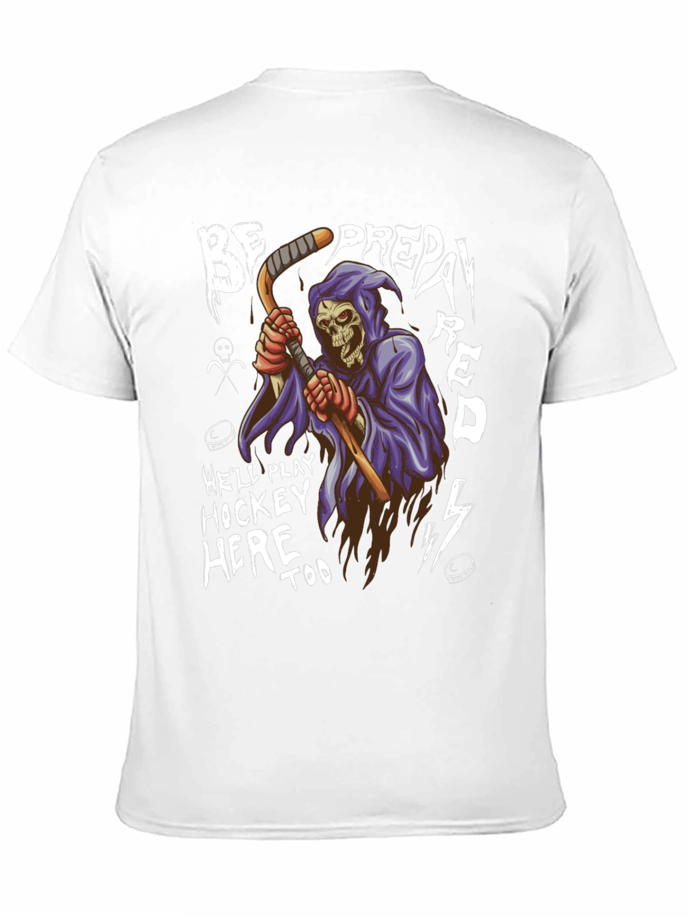 Hockey Grim Reaper Graphic T-Shirt