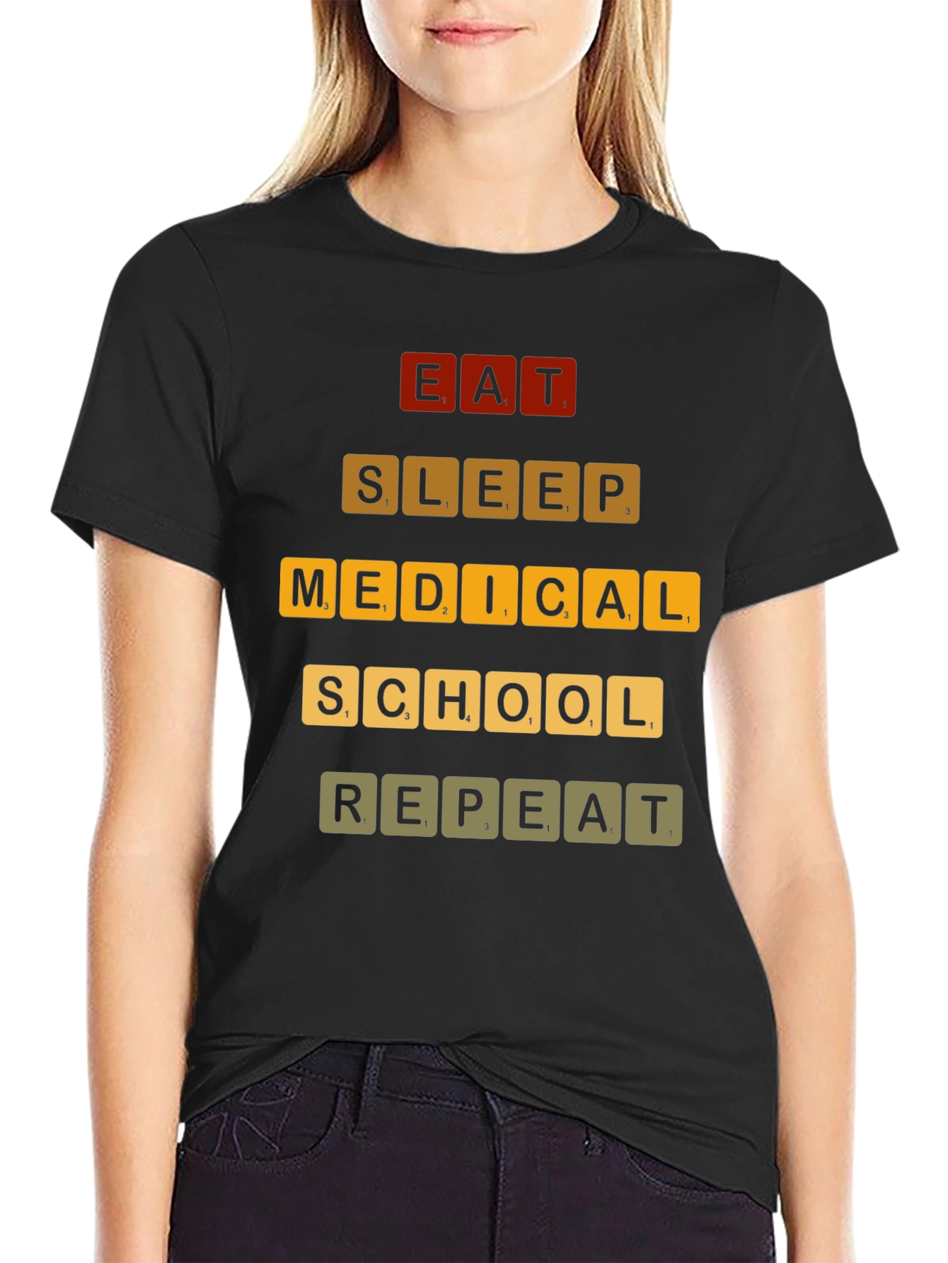 Eat Sleep Medical School Repeat Graphic T-Shirt