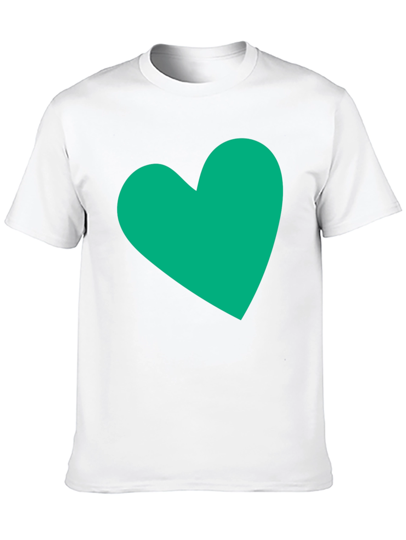 Black Tee with Green Heart Graphic