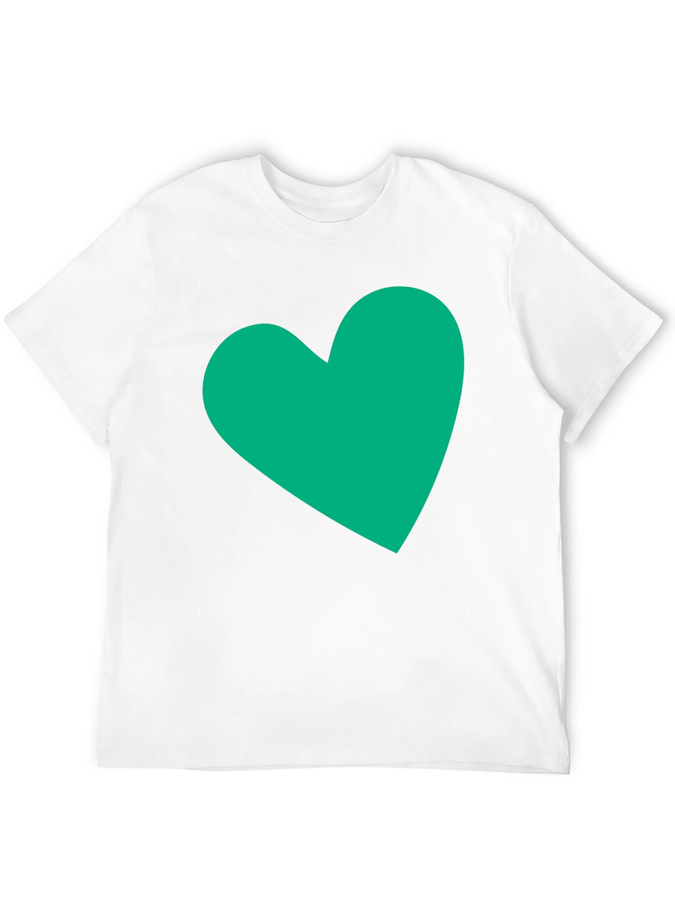 Black Tee with Green Heart Graphic