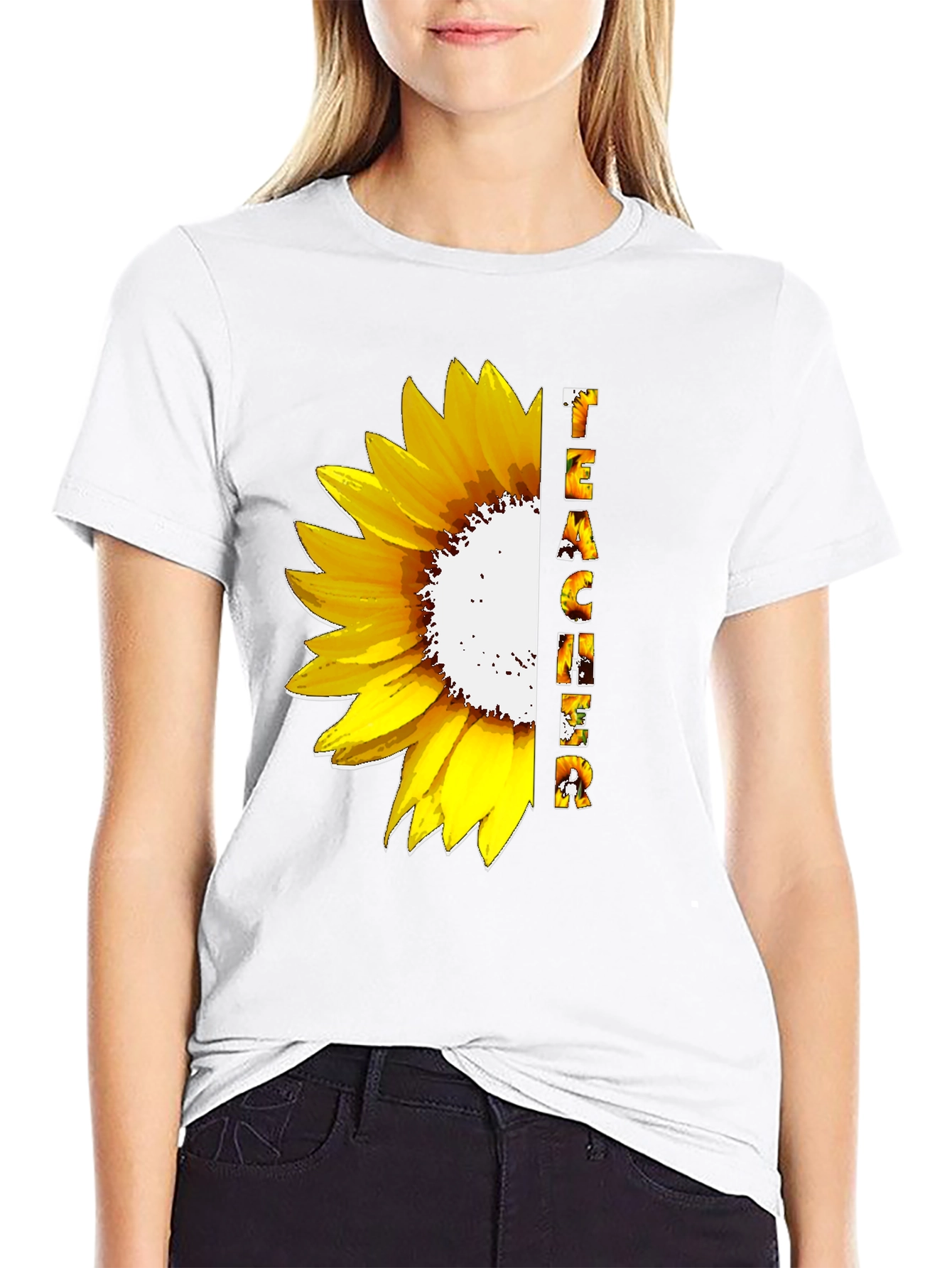 Sunflower Teacher Graphic T-Shirt