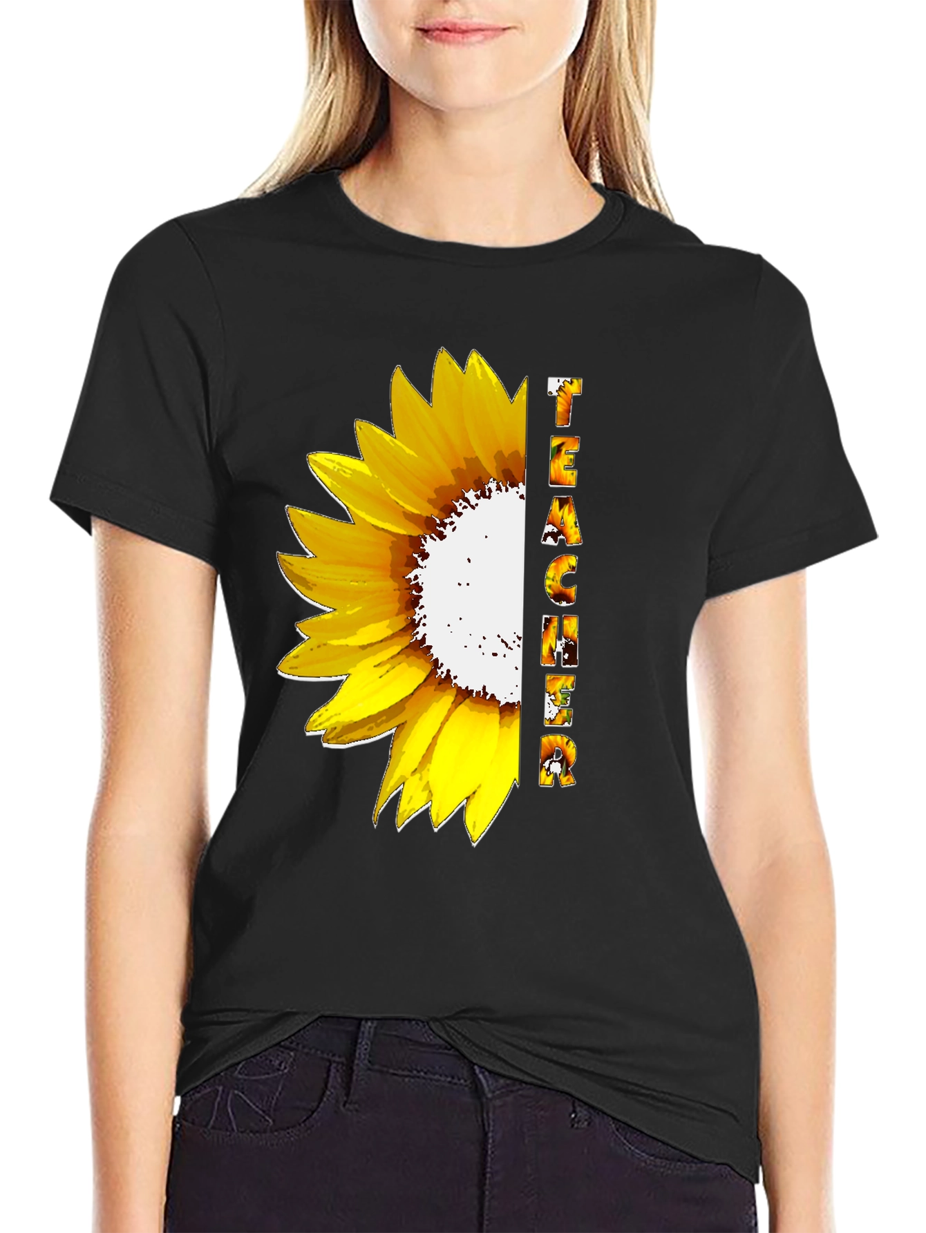 Sunflower Teacher Graphic T-Shirt