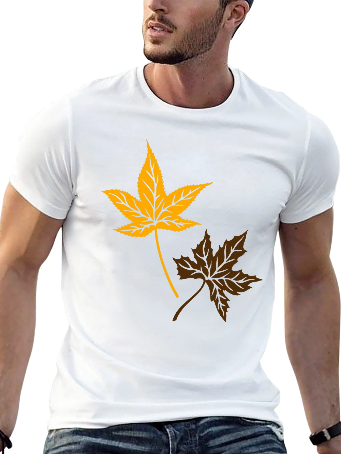 Autumn Leaf Graphic Tee - Stylish Black T-Shirt