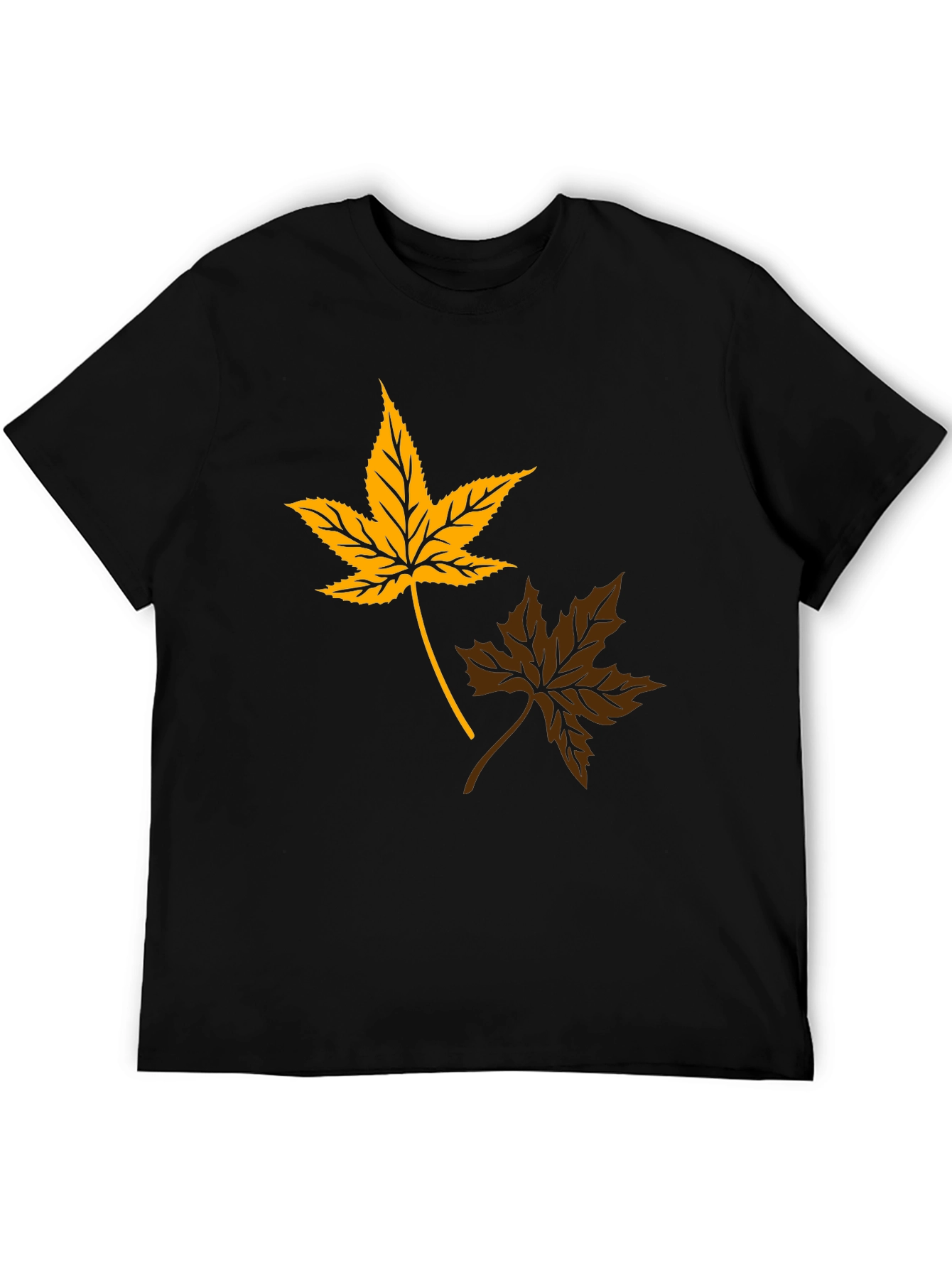 Autumn Leaf Graphic Tee - Stylish Black T-Shirt