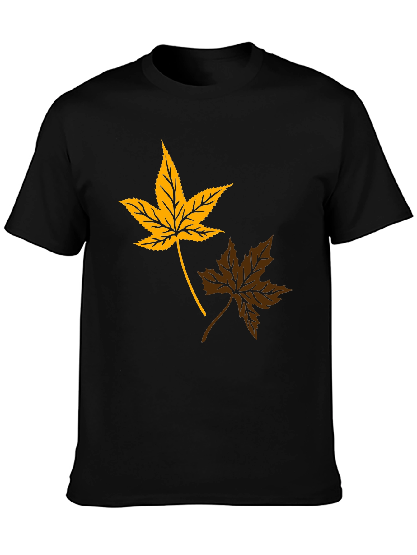 Autumn Leaf Graphic Tee - Stylish Black T-Shirt