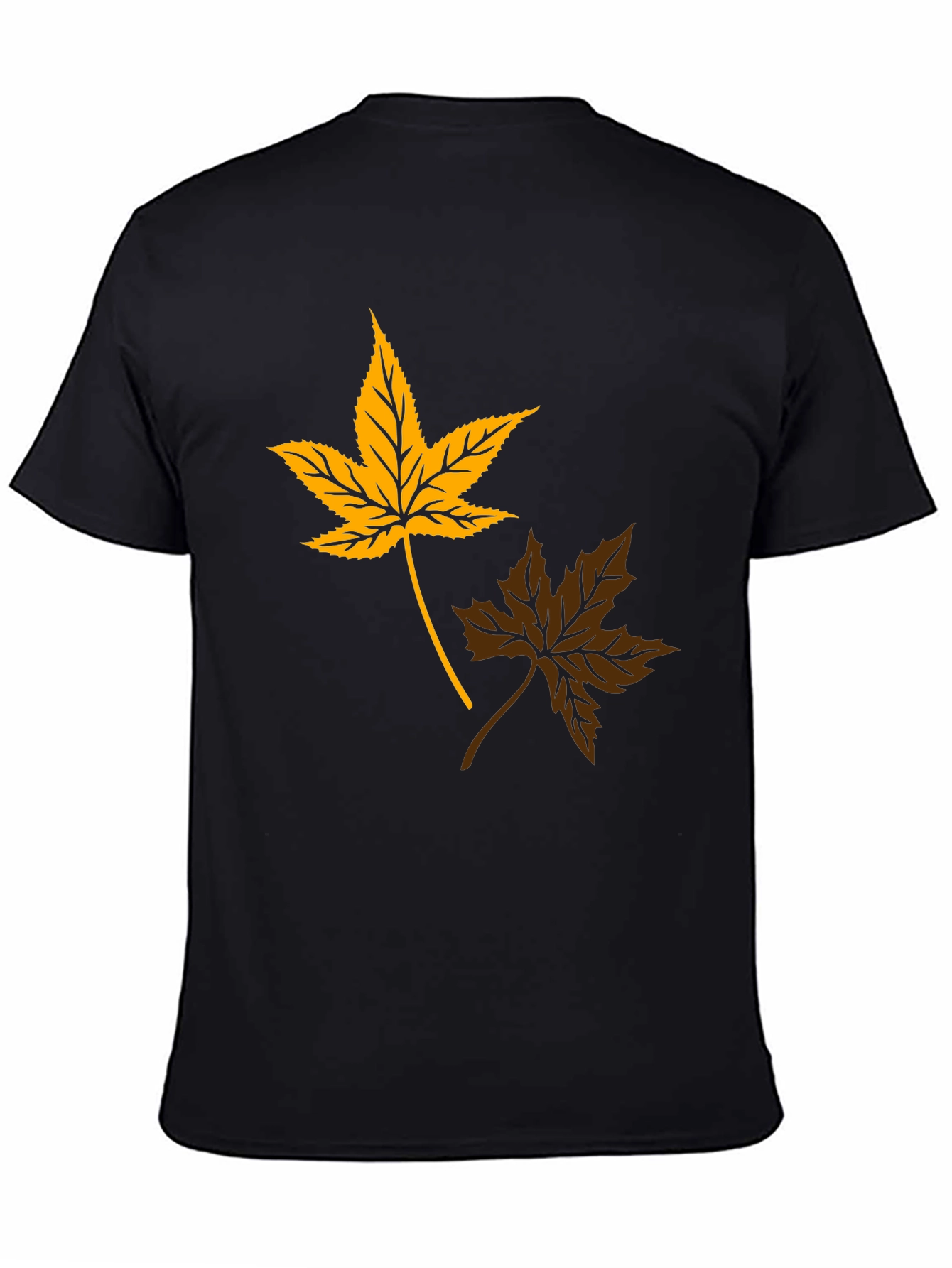 Autumn Leaf Graphic Tee - Stylish Black T-Shirt