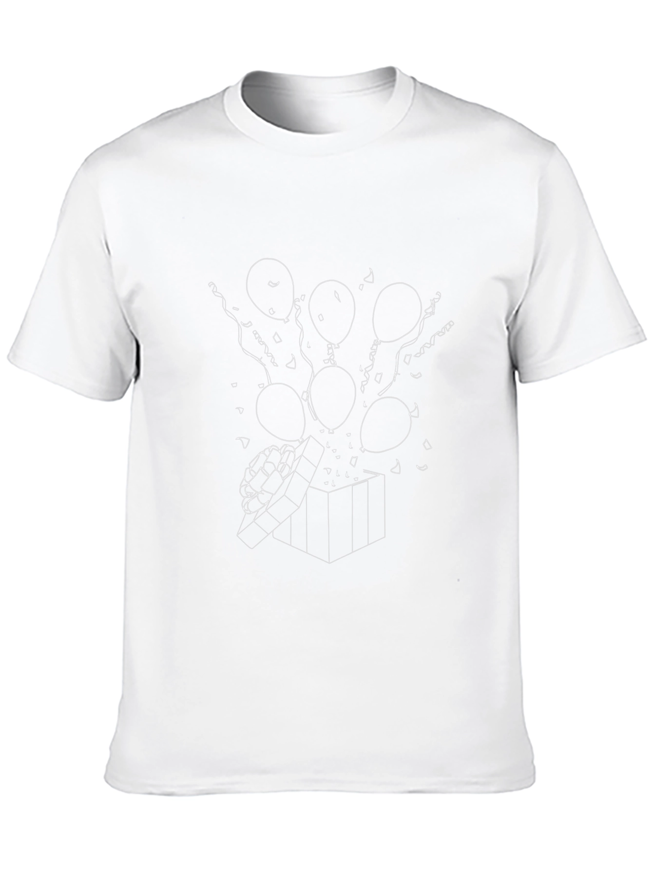 Balloons Gift Box Black T-Shirt