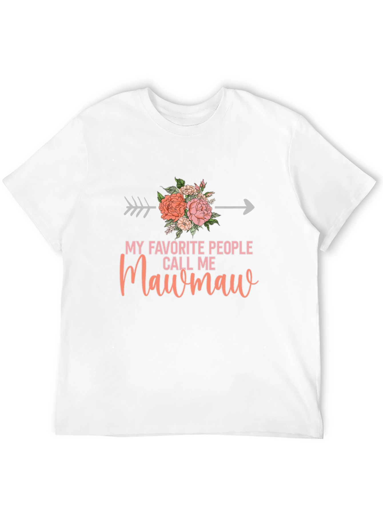Mawmaw Arrow Floral Graphic T-Shirt - Black