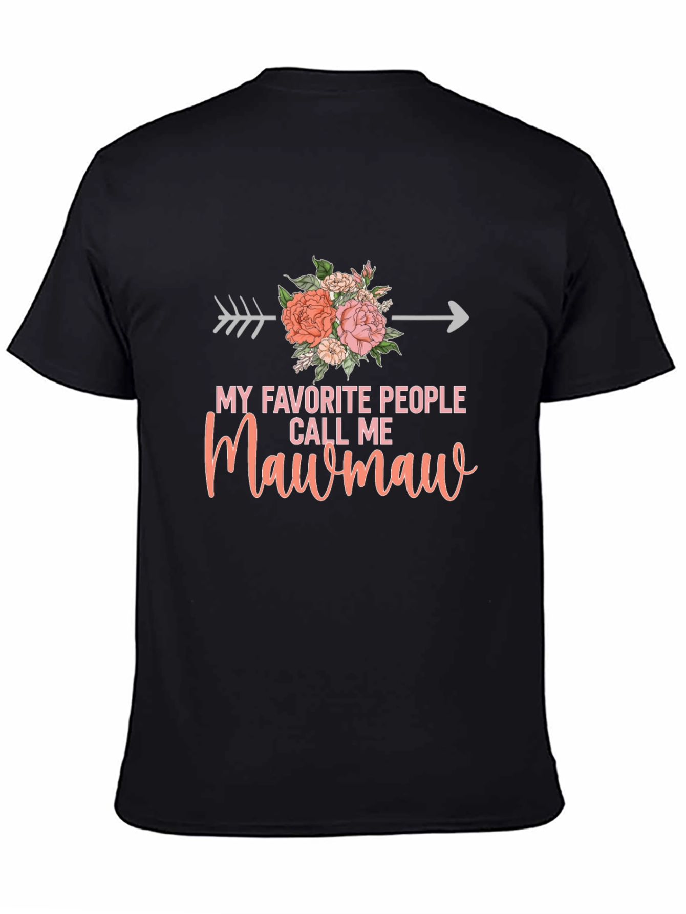 Mawmaw Arrow Floral Graphic T-Shirt - Black