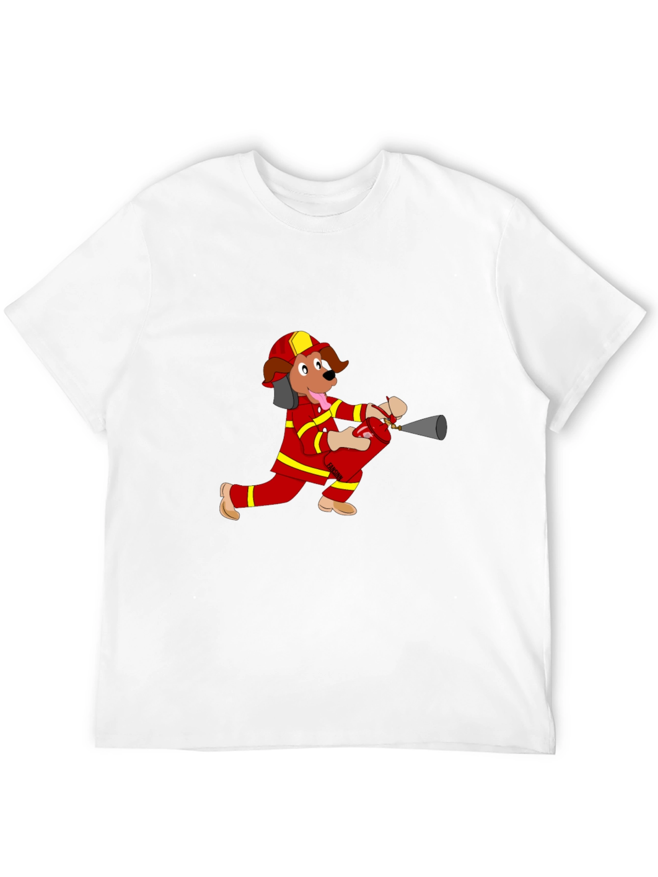 Firefighter Dog Cartoon T-Shirt