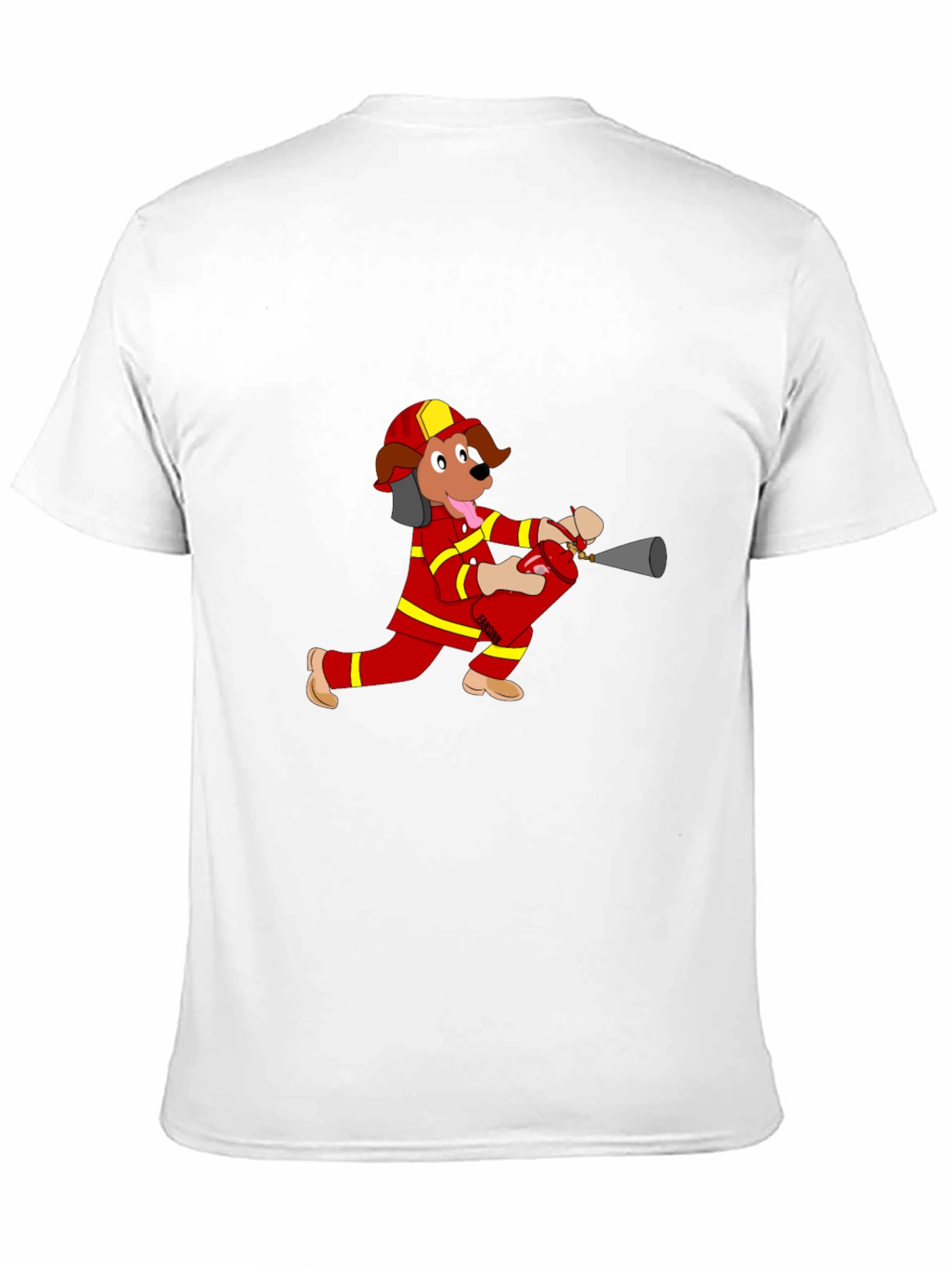 Firefighter Dog Cartoon T-Shirt