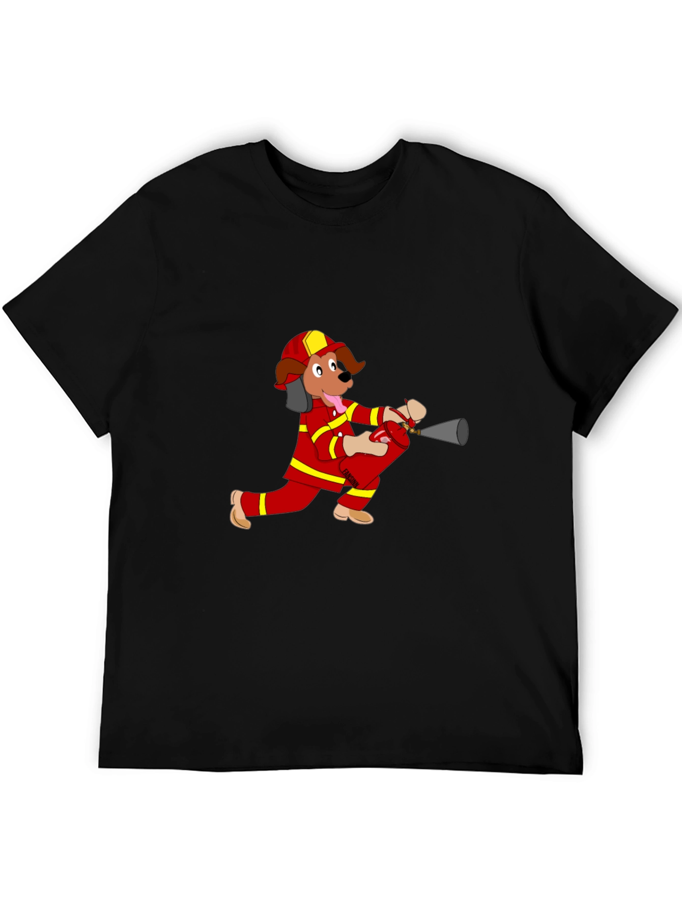 Firefighter Dog Cartoon T-Shirt