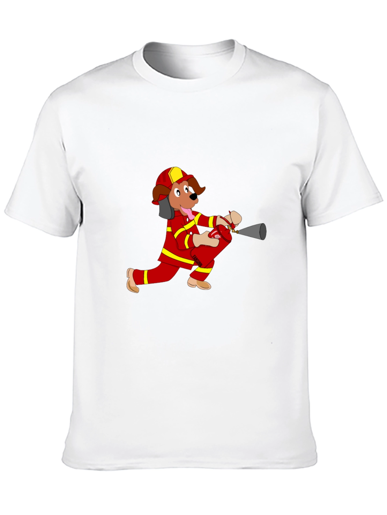 Firefighter Dog Cartoon T-Shirt