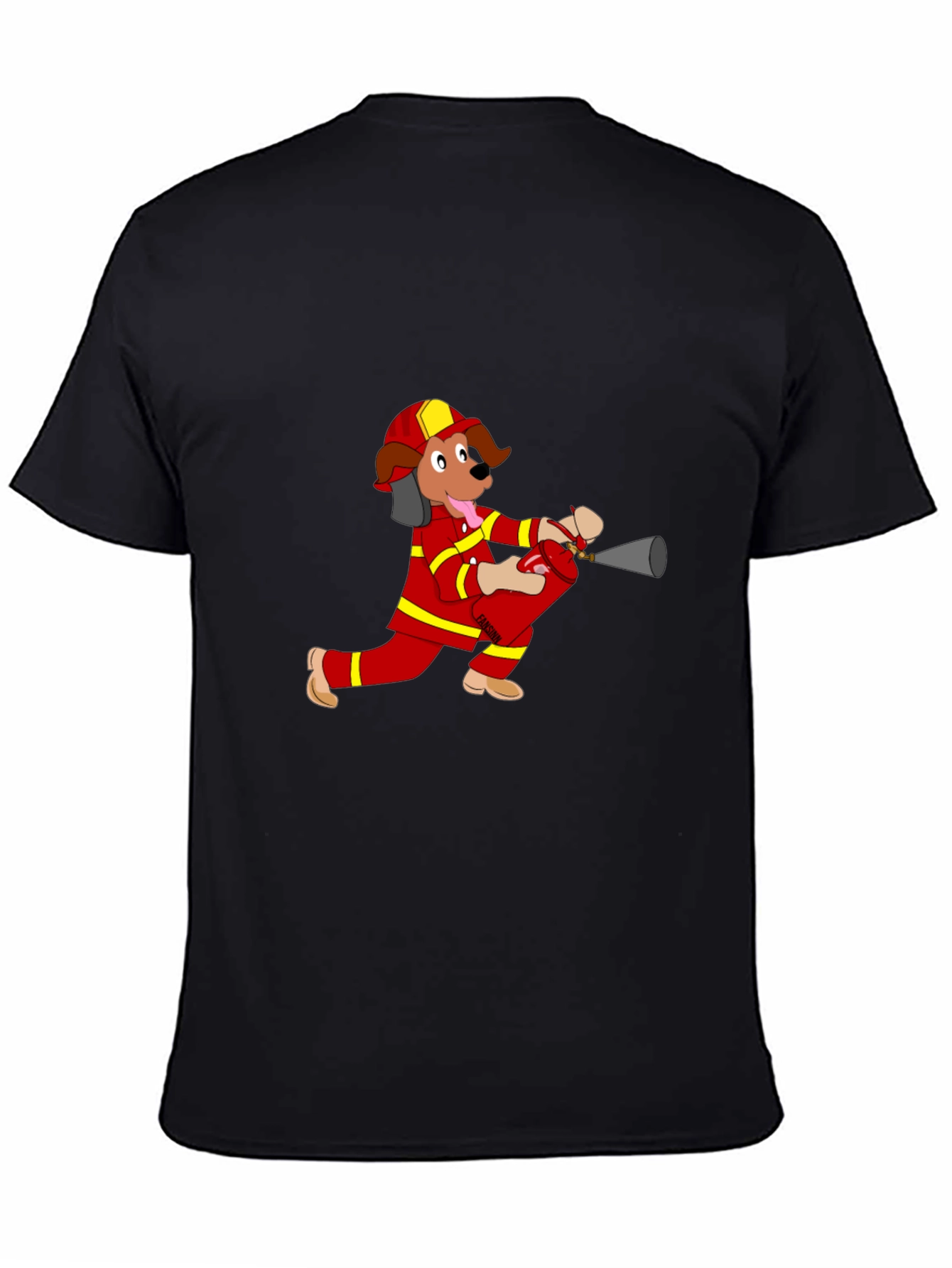 Firefighter Dog Cartoon T-Shirt