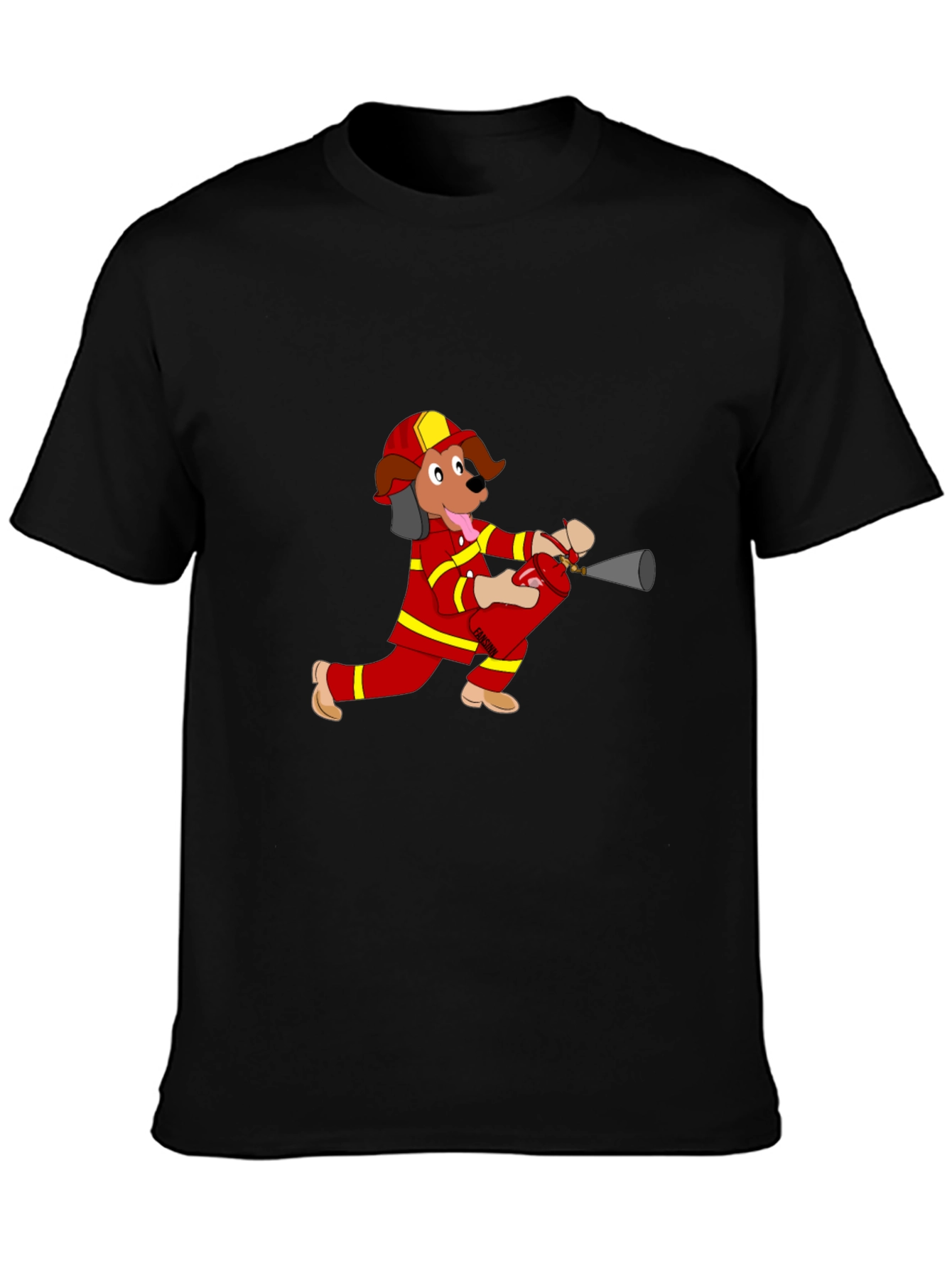 Firefighter Dog Cartoon T-Shirt